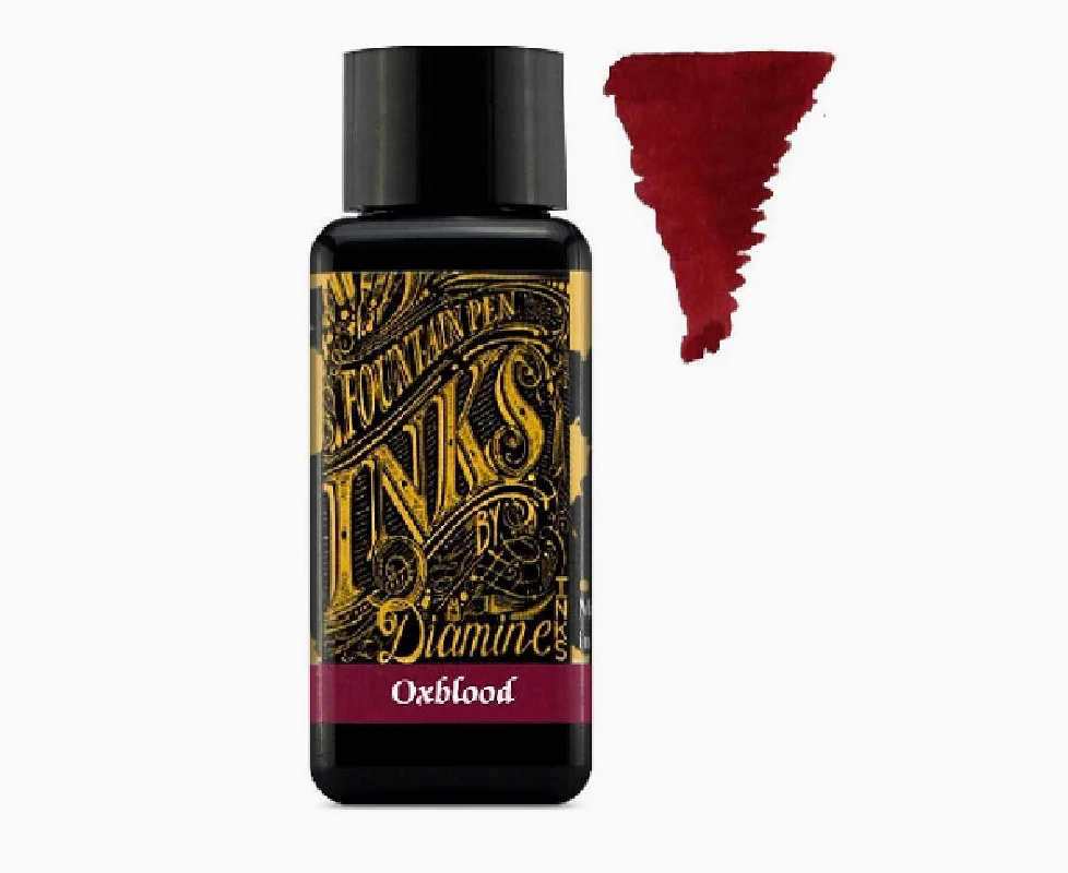 Diamine - Penna stilografica da 30 ml, con ruota colorata, 6 flaconi di Oxblood, zucca, blu acciaio, viola imperiale, rosa speranza, verde delamere