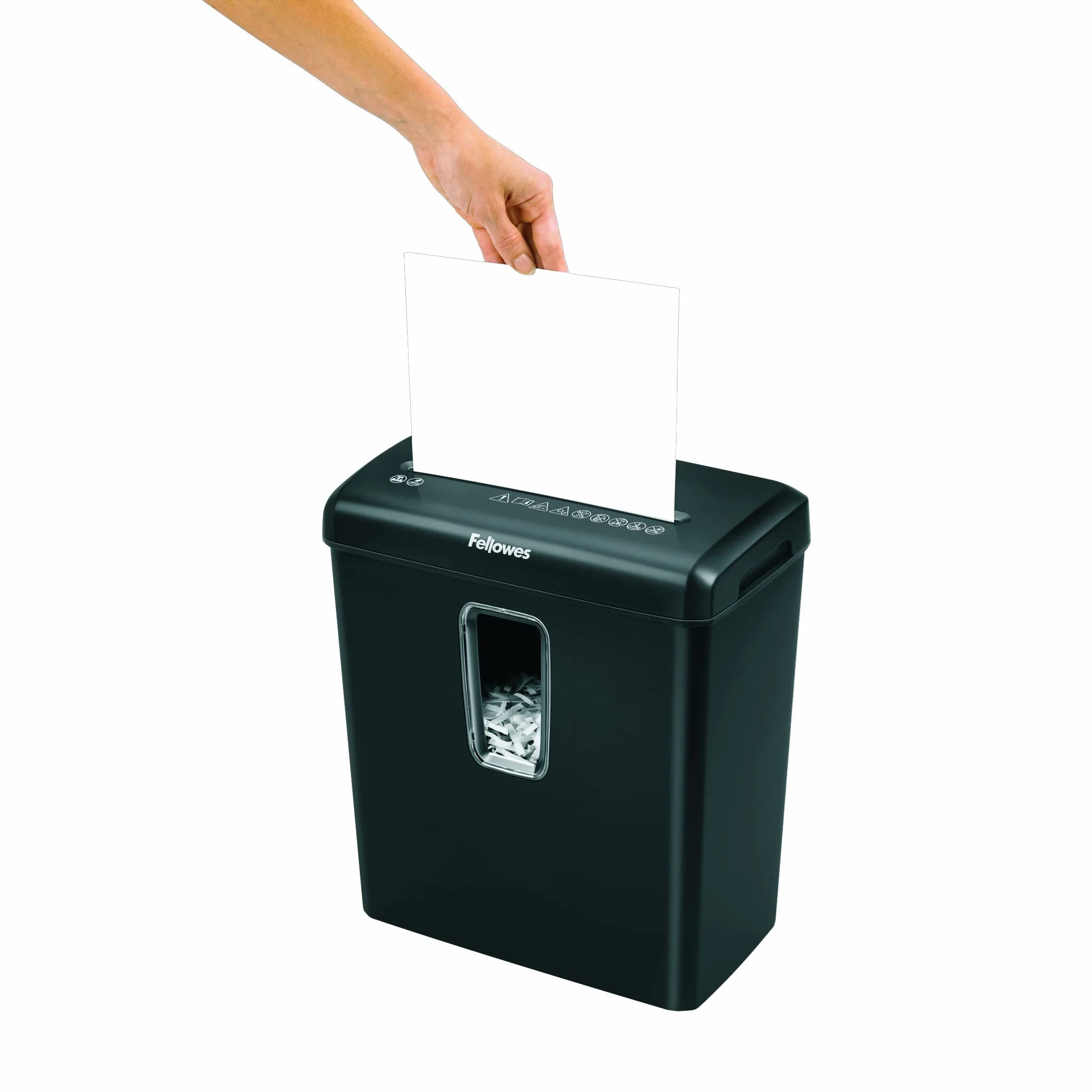 Fellowes Shredder Powershred FS-6C - Distruggidocumenti da 6 fogli a taglio trasversale per uso domestico - distruggi documenti personali e da ufficio - Cestino da 15 litri - Livello di sicurezza P-4