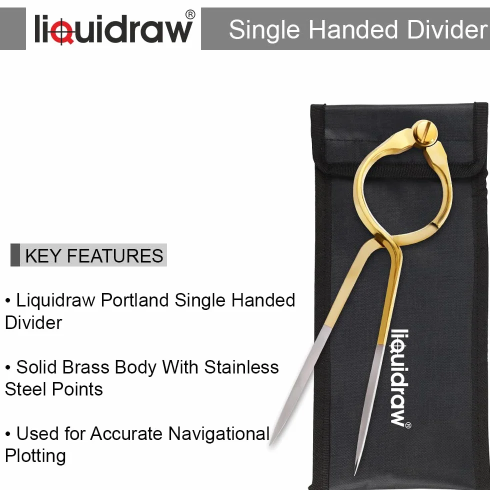 Liquidraw Kit di Navigazione - Divisore per Navigazione, Goniometro con una Mano Singola, Divisore Dritto in Ottone Massiccio, 20,3 cm