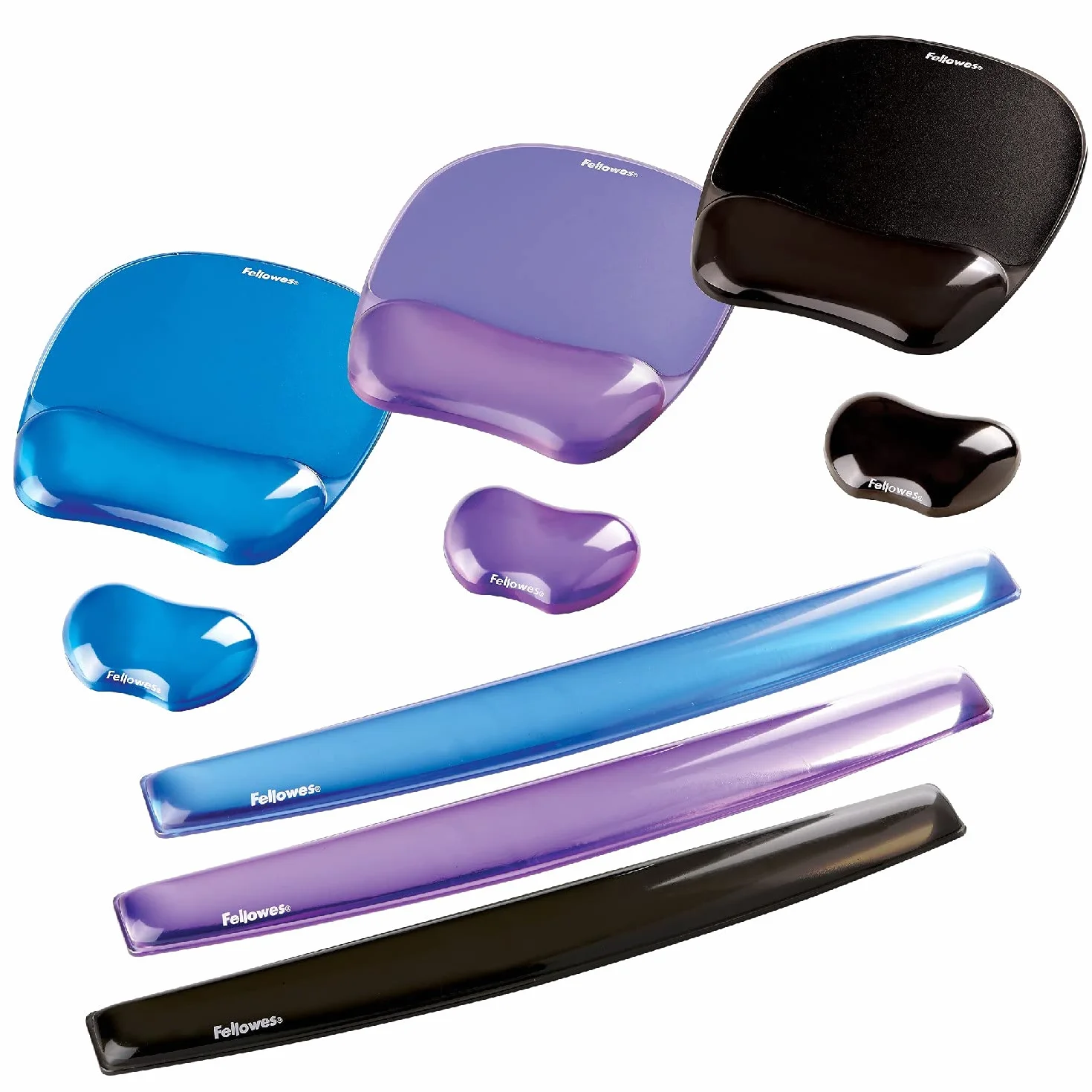 Fellowes Pad poggiapolsi in gel Crystals Nero