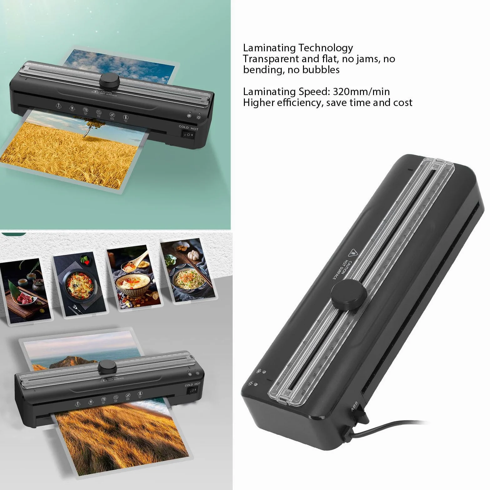 Laminatrice Termica, Plastificatrice A4 con Bilancia e Taglierina per Carta, Plastificatrice per Disegno di Menu di Documenti Fotografici, per Insegnanti di Ufficio, Casa (Spina
