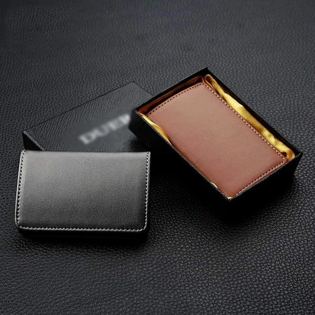 Porta Biglietti da Visita Professionale Porta Biglietti da Visita di Lusso in Pelle Pu Multi-Tessera, Porta Biglietti da Visita Portatile Porta Carte di Credito, D