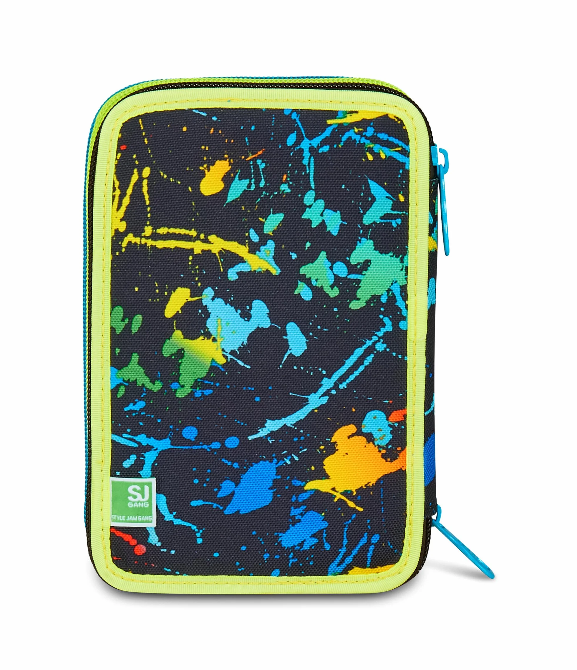 Astuccio Scuola 3 Zip Led Look Blu Portapenne Triplo Scomparto Completo
