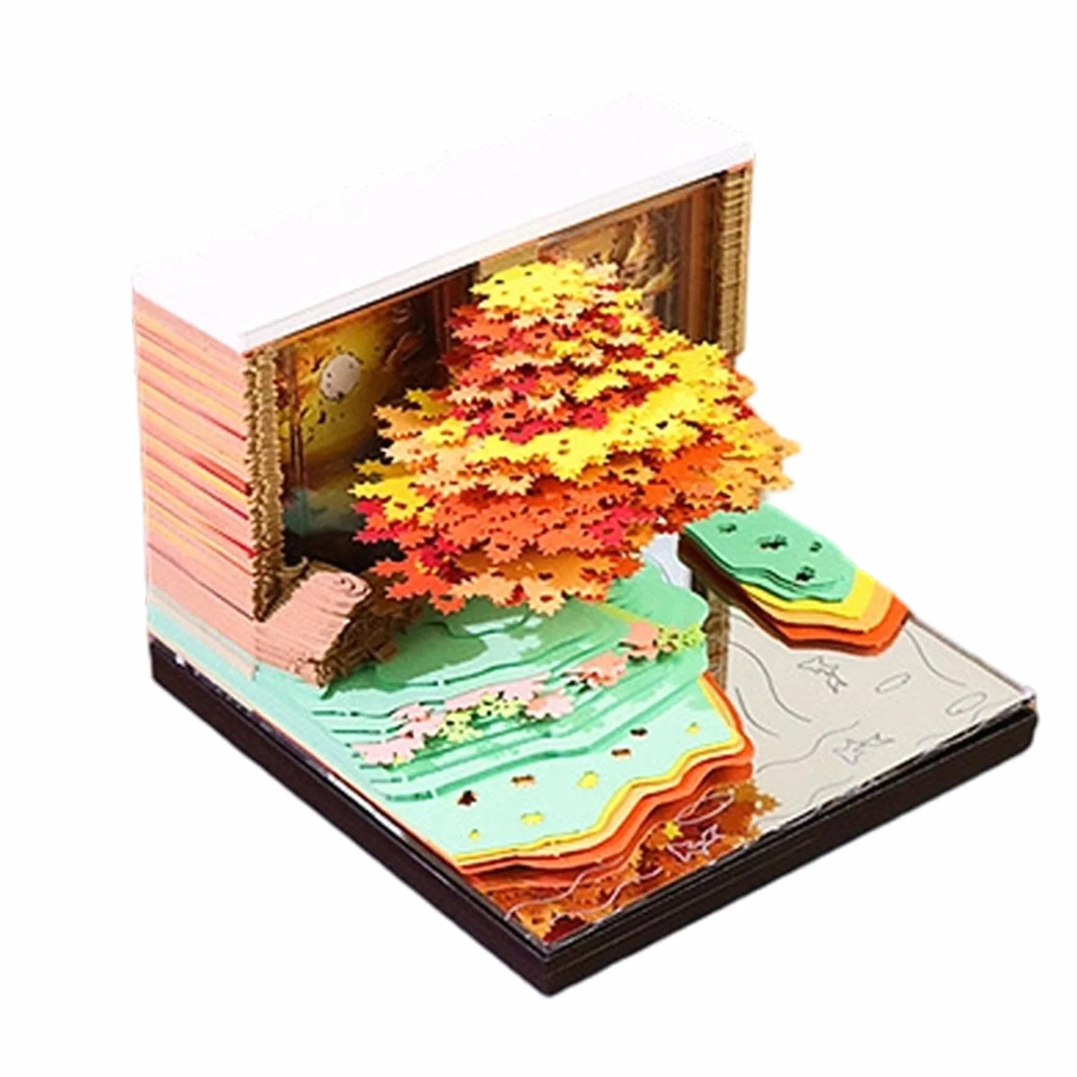 Calendario 3D 2027 Blocco Note A Forma Di Albero Con Luce LED | Calendario da scrivania con fogli staccabili Per Uomo Donna Studenti Insegnanti Casa Ufficio Camera Da Comodino Compleanno