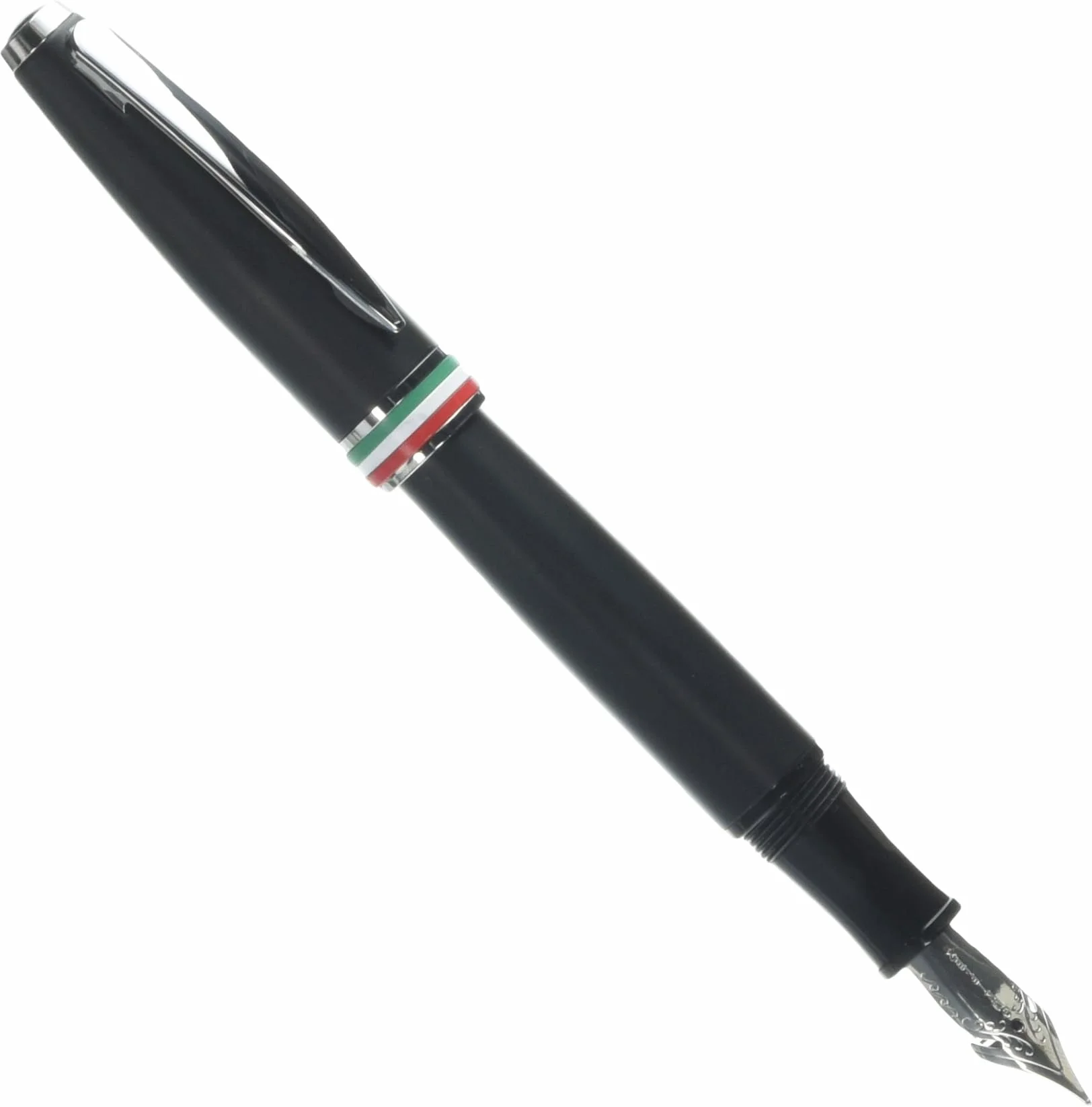 Monteverde USA Aldo Domani Italia - Penna stilografica nera opaca, pennino flessibile, design italiano, pennino JoWo in acciaio inox, flusso d'inchiostro liscio, ricaricabile, confezione regalo