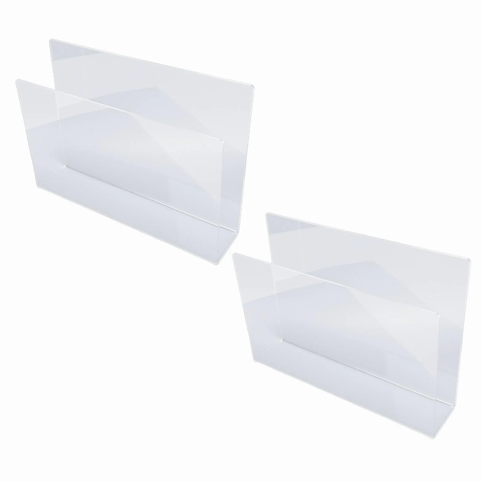 Portadocumenti da Parete in Acrilico Trasparente, Confezione da 2 | Costruzione in Acrilico di Alta qualità, Portaoggetti a Parete, Dimensioni Tascabili 28x20x6 Cm, per Ufficio Domestico o