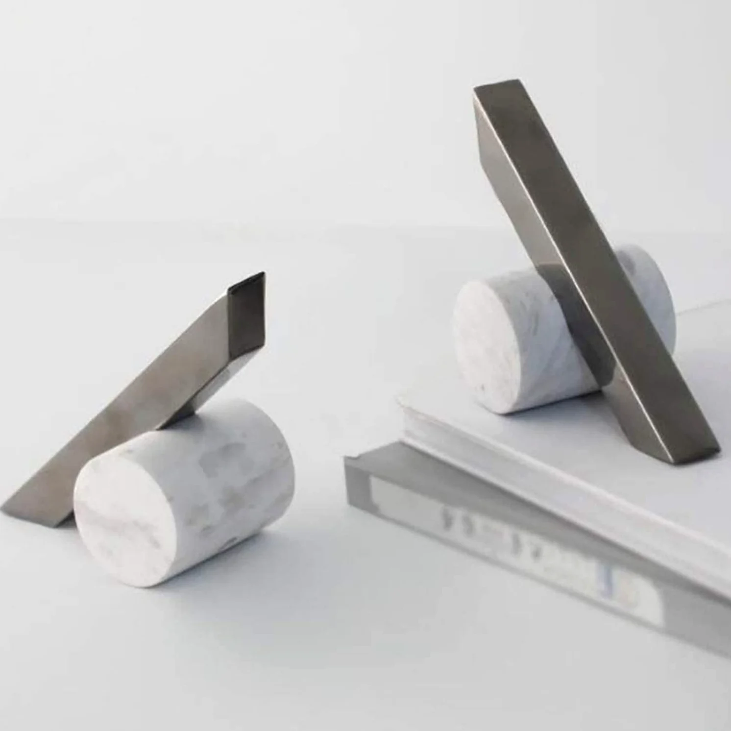 Reggi Libri, Fermalibri Reggilibri In Marmo Fermalibri In Acciaio Inossidabile Con Geometria Per Scaffali Per Libri Pesanti Decorazione Domestica Ufficio Casa Scrivania