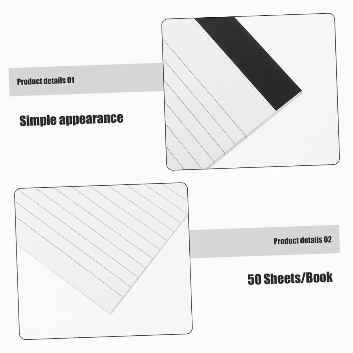 Lurrose Festa Scuola Decor Set di 8 Blocchi Note Legali A5 Carta a Righe Larghe, Facili da Strappare, Design Delicato e Semplice per Studenti e Appunti