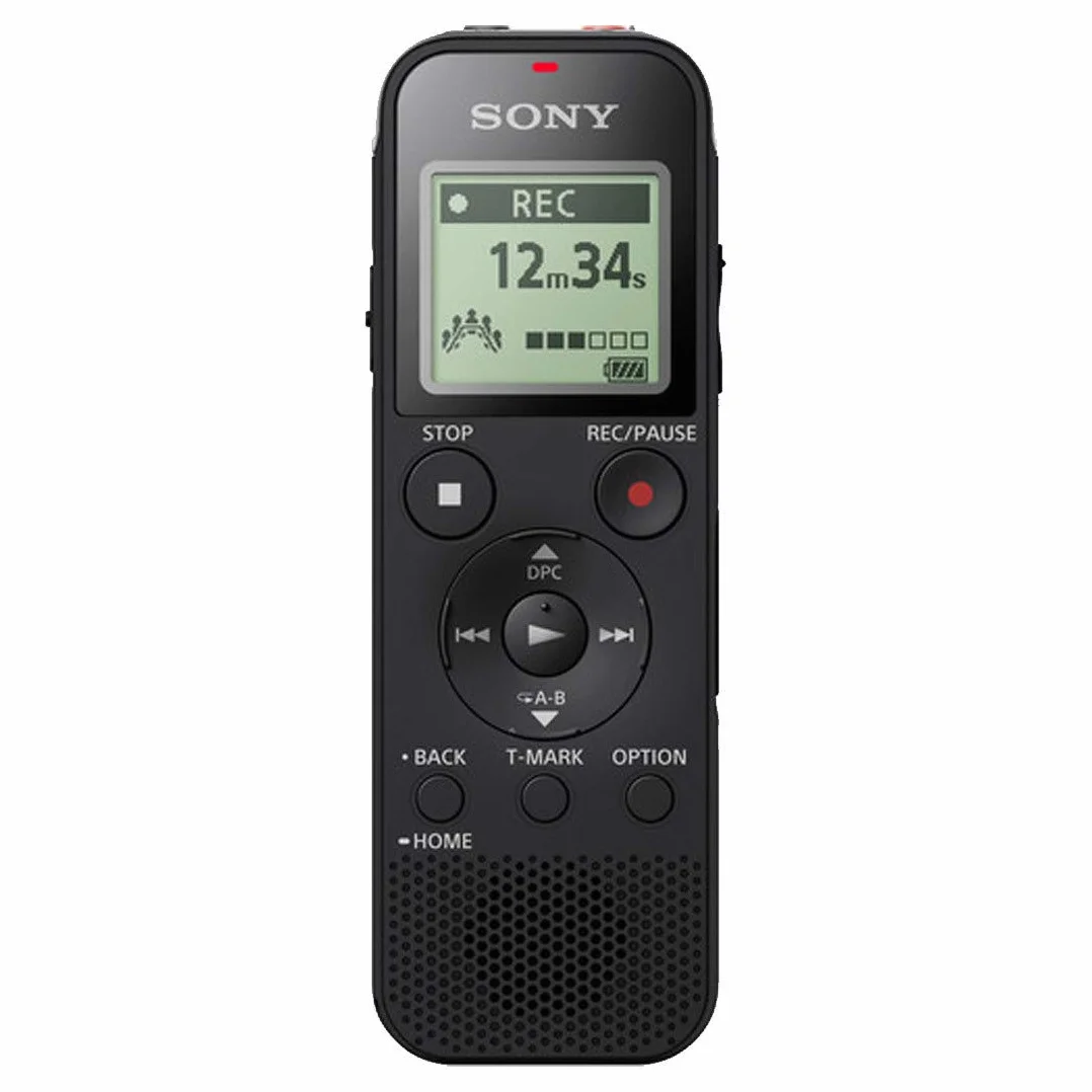 Sony ICD-PX470 Registratore Digitale Stereo, Riduzione Rumori Sottofondo, Altoparlante Integrato, Jack Cuffie e Microfono, Memoria 4 GB + Slot microSD, USB Integrato, Batteria fino a 55 Ore, Nero
