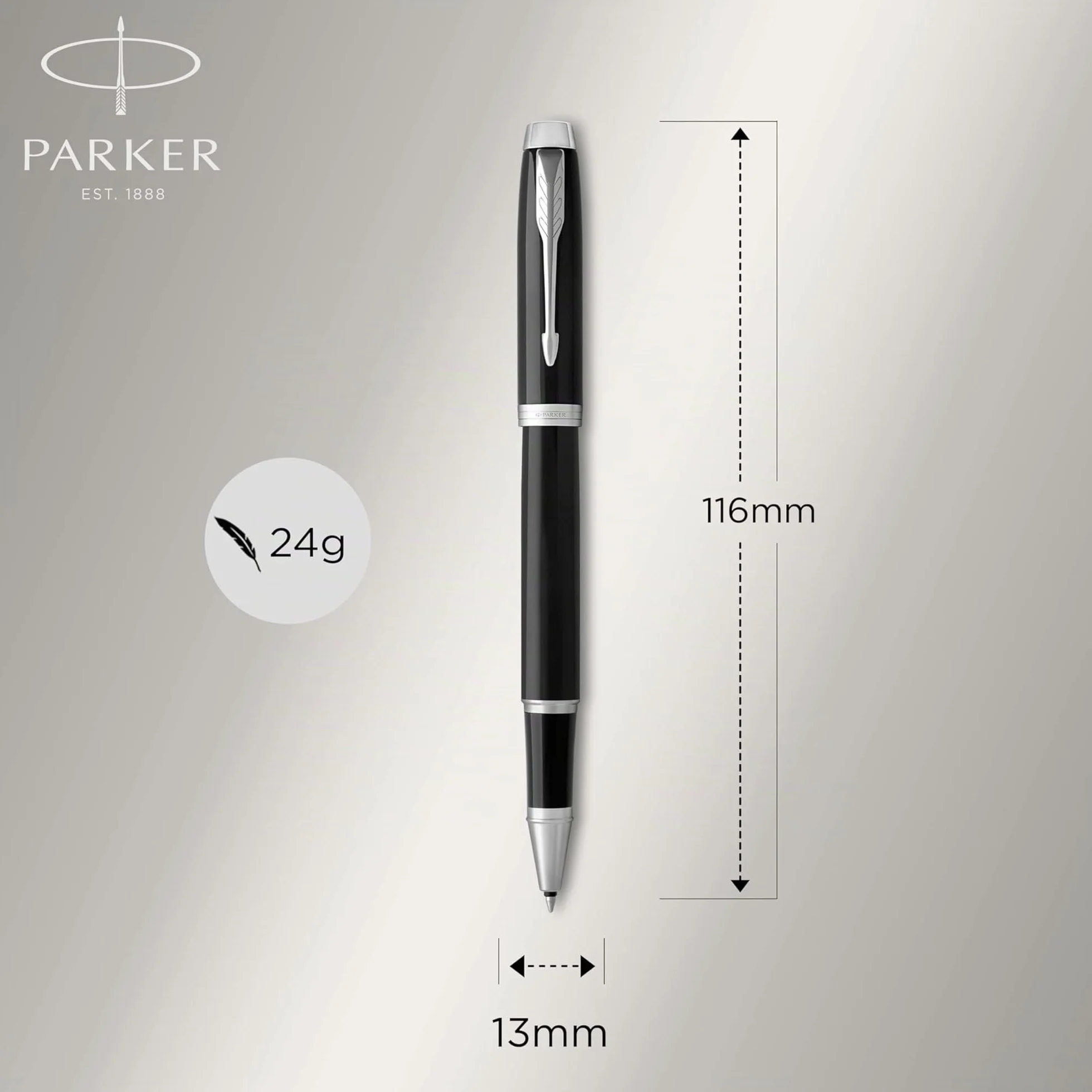 Parker IM Rollerball Pen Fine Point Black Ink Black Lacquer Chrome Trim