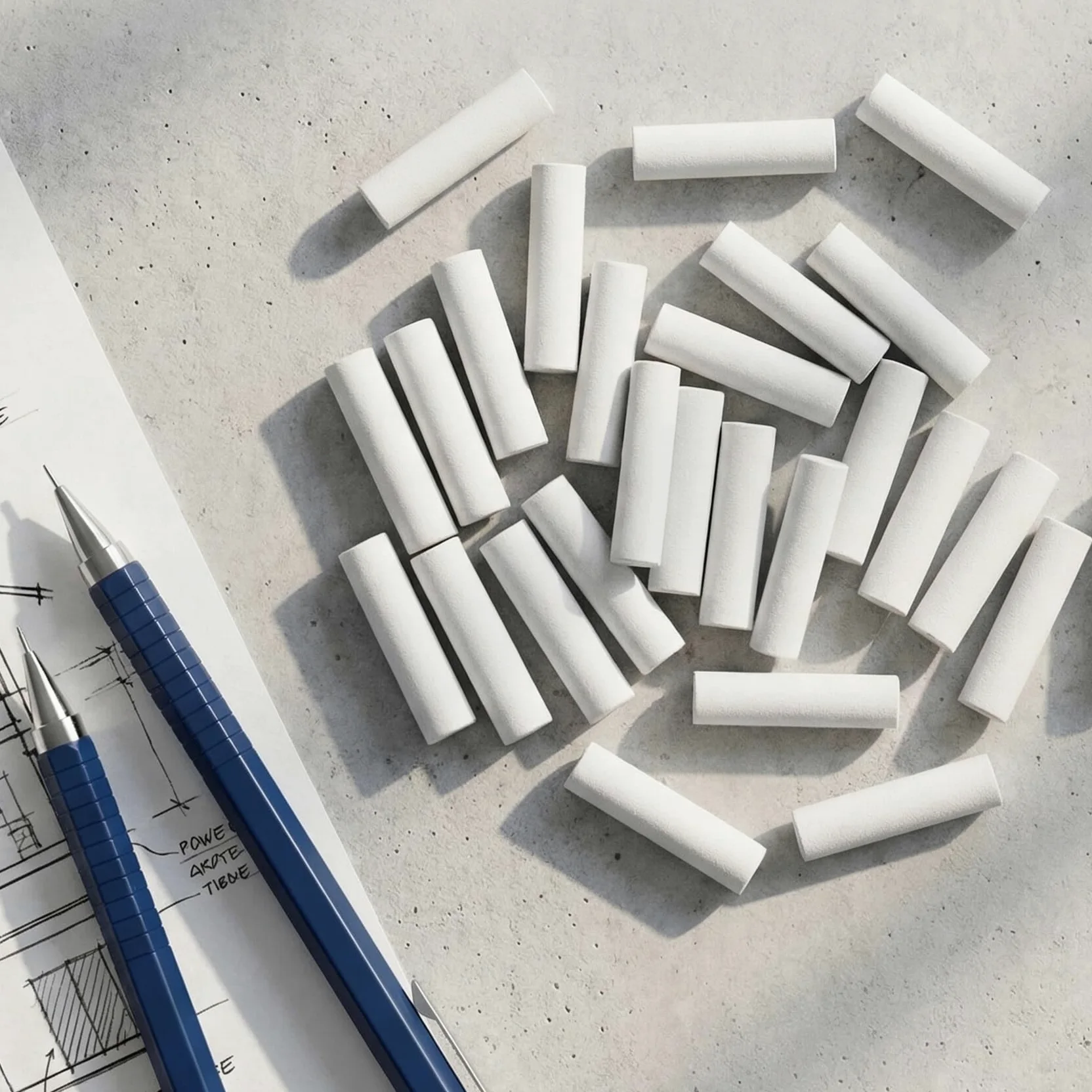 40 gomme di ricambio bianche per matite a spinta, universali senza traccia, ricariche per matite meccaniche per ufficio, notebook