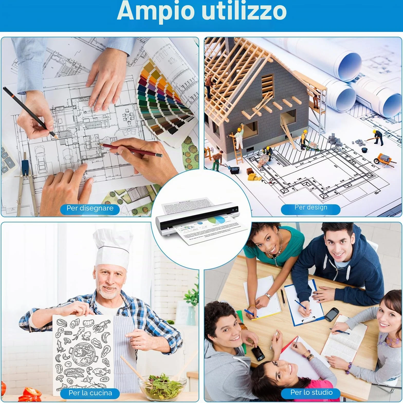 Carta Termica A4 per Stampante Portatile 210mm×297mm 100 Fogli Asciugatura Rapida
