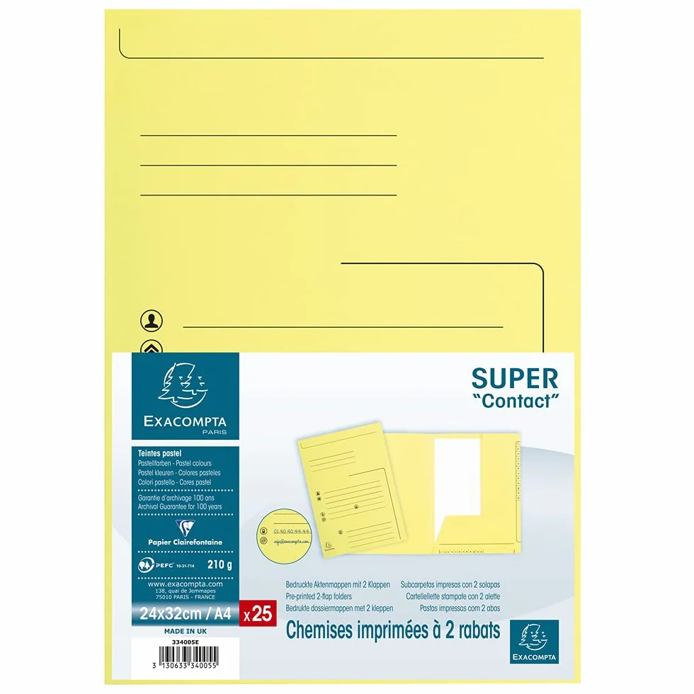 EXACOMPTA 334000E cf.25 cartell. 2al.SUPER210Contact ass