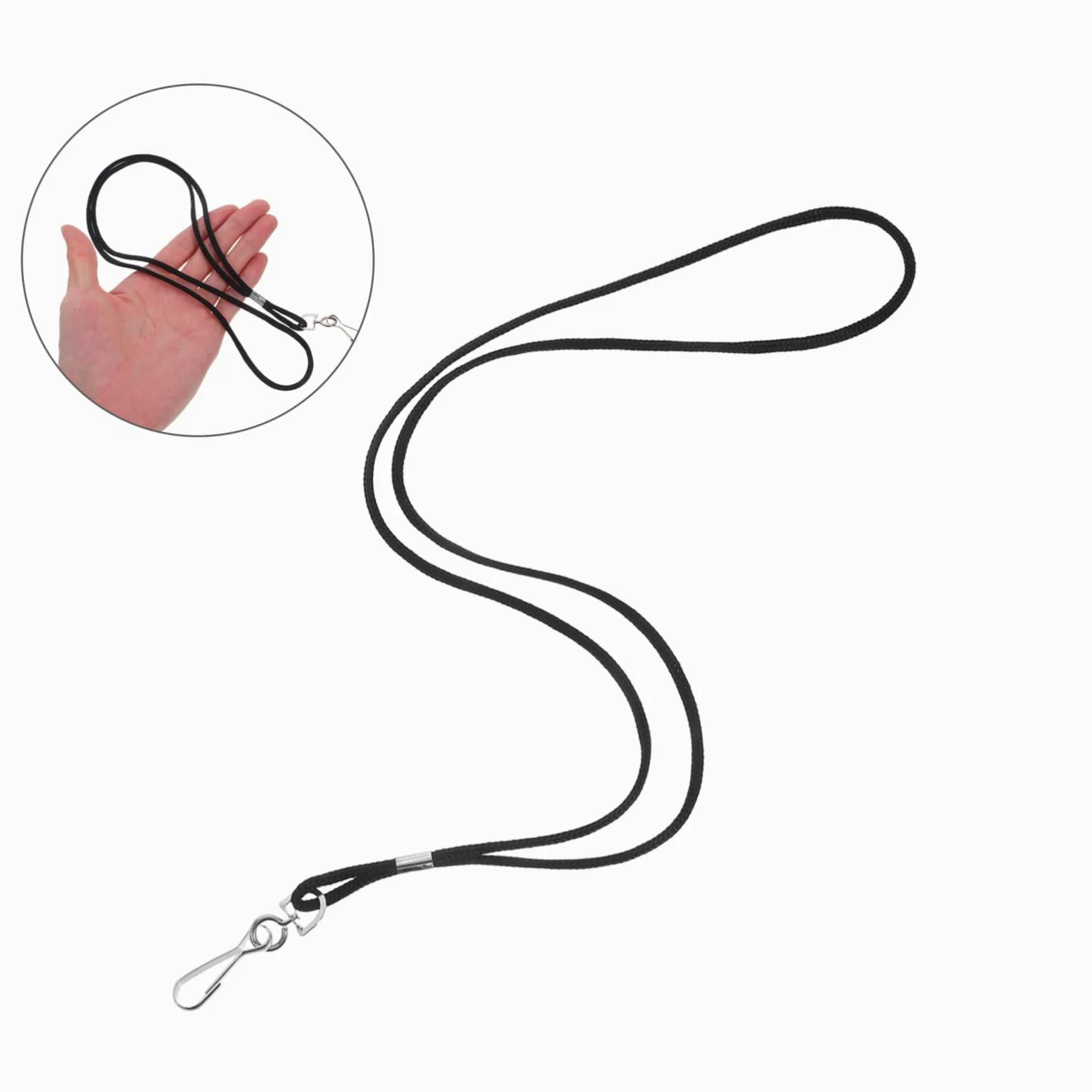 Cordino in Poliestere 100 Pezzi Nero Porta Badge Identificativo | Clip a Sgancio Rapido, Fibbia Removibile, per Badge e Tessere in Contesti Professionali