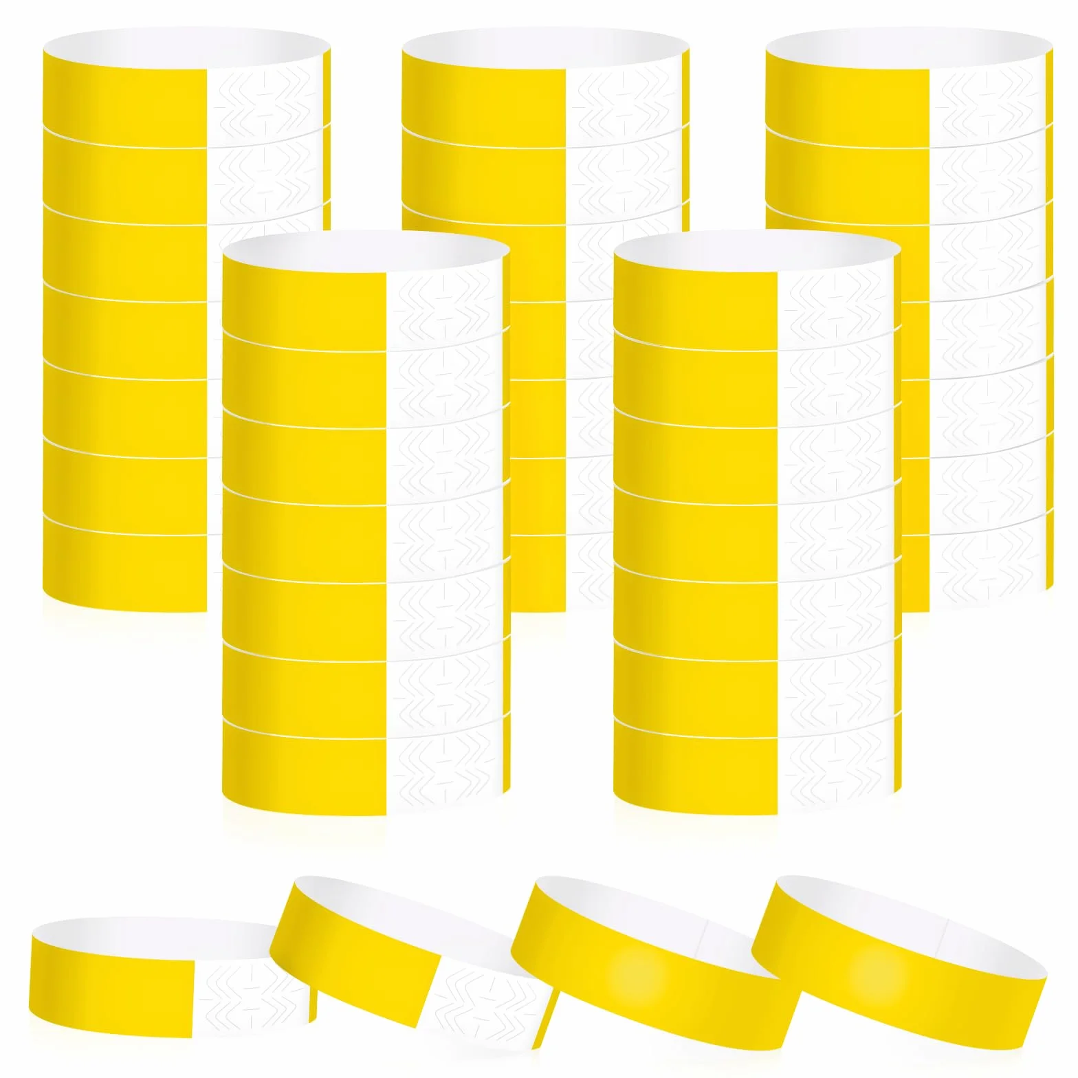 Braccialetti di Carta Impermeabili 400 Pezzi per Eventi, Feste, Festival (Giallo)
