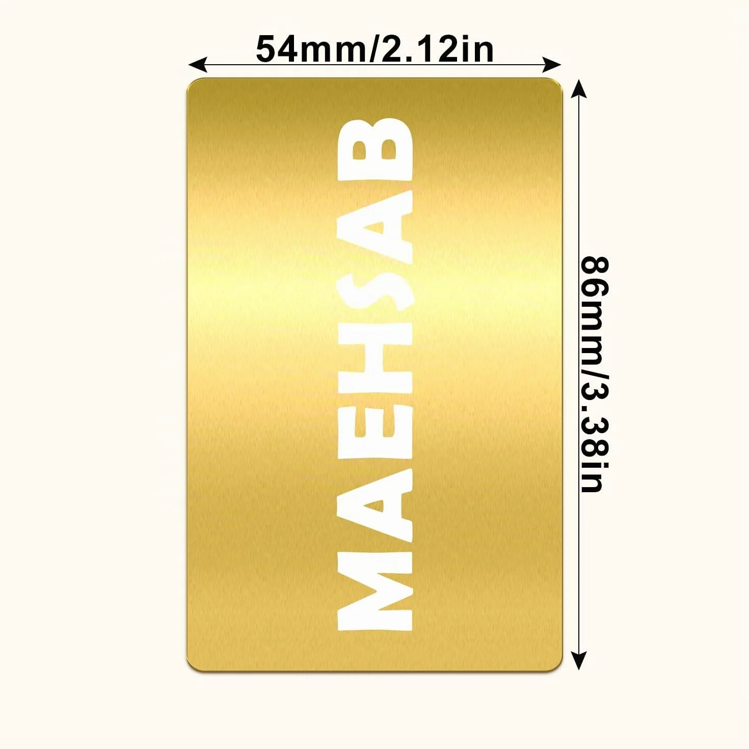 Biglietti da Visita in Metallo Vuoti 100 Pezzi 0,2 mm Alluminio Incisione Laser Dorata 8,6 x 5,4 cm