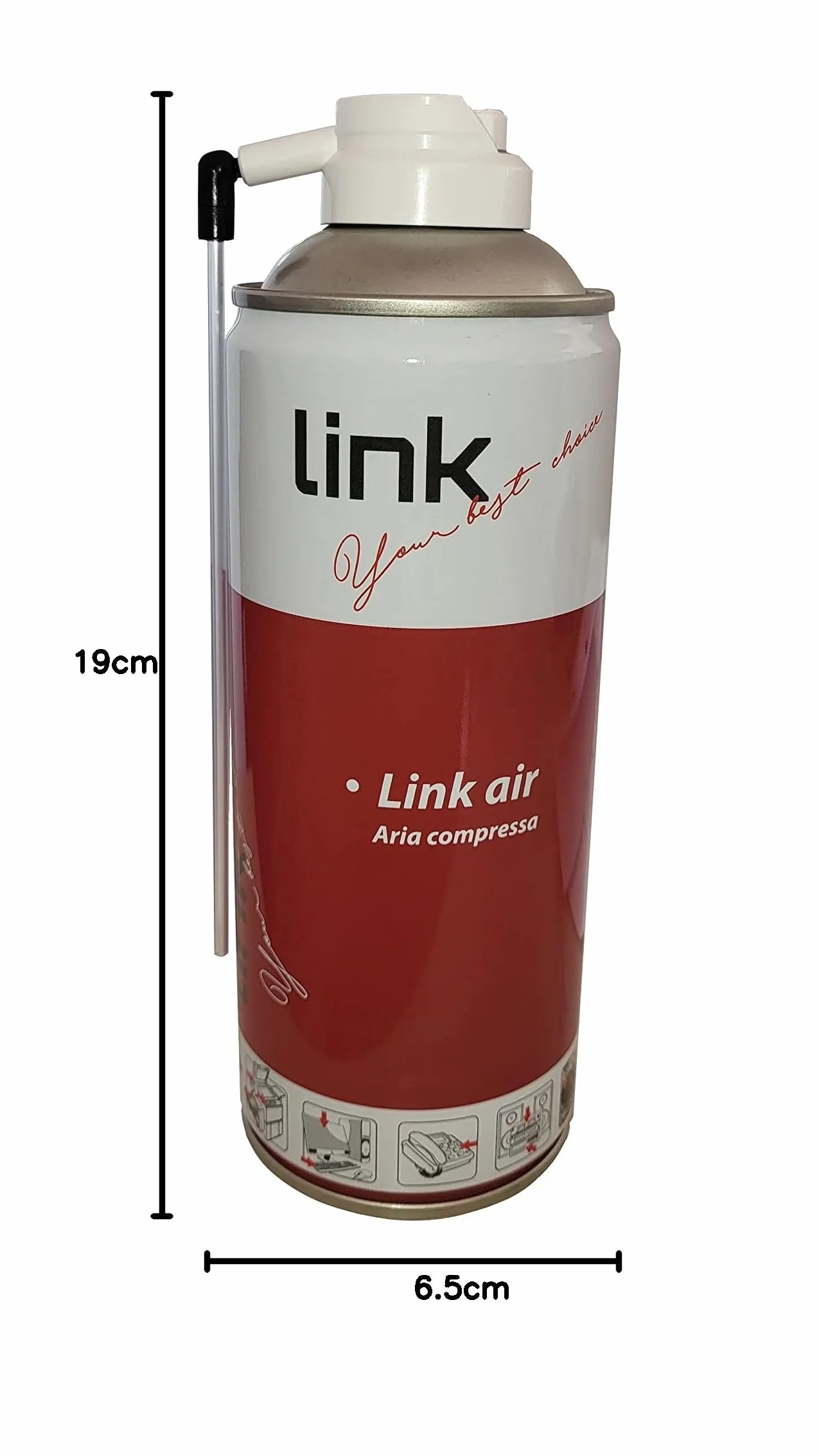 12 PEZZI bombolette aria compressa spray 400 ml LINK pressurizzata con cannuccia per pulizia pc, dispositivi elettronici e su ogni parte difficile da raggiungere by Dimensione Elettronica