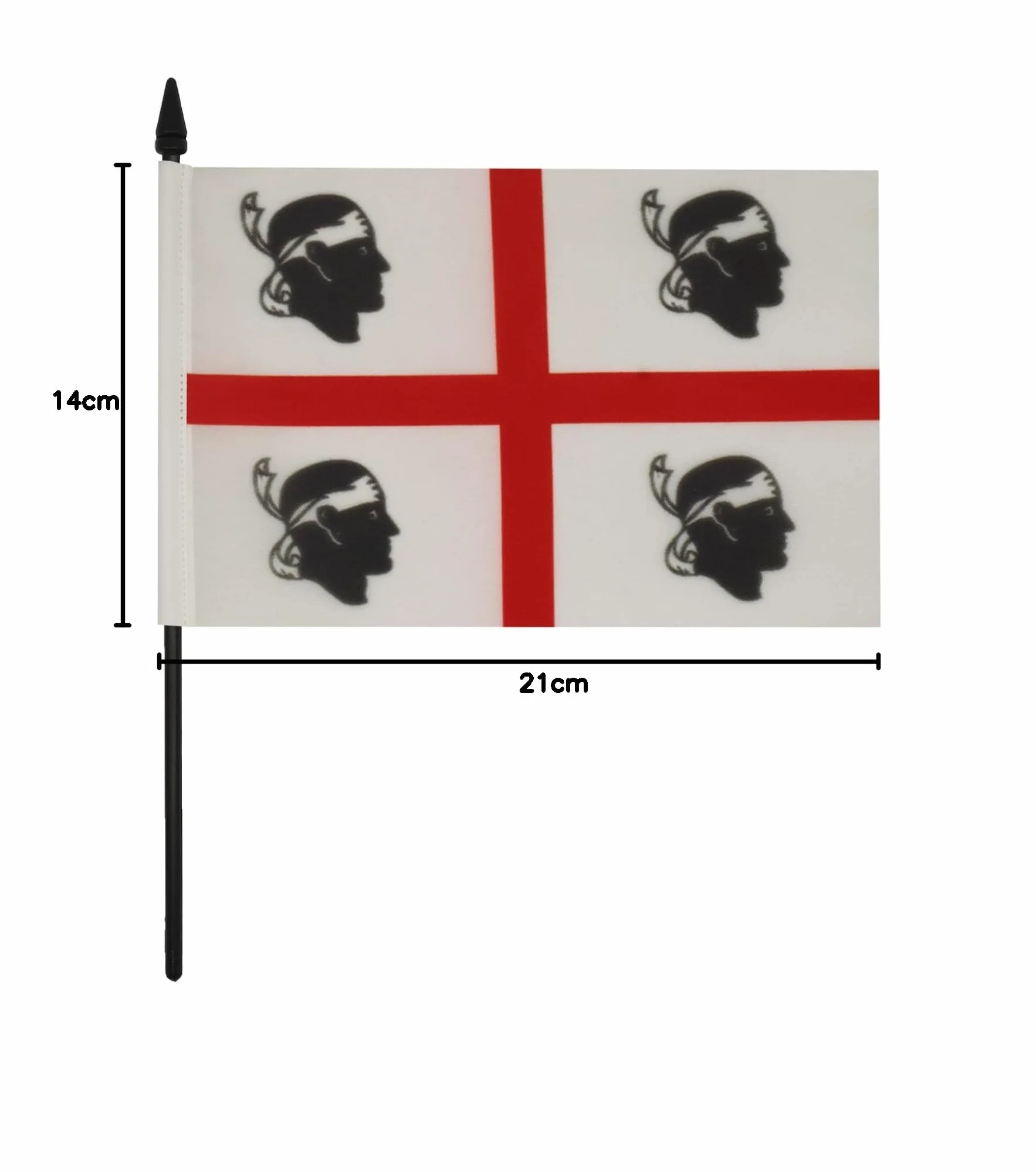 AZ FLAG Bandiera Da Tavolo Sardegna 21x14 cm - Piccola Bandierina Sarda - Italia