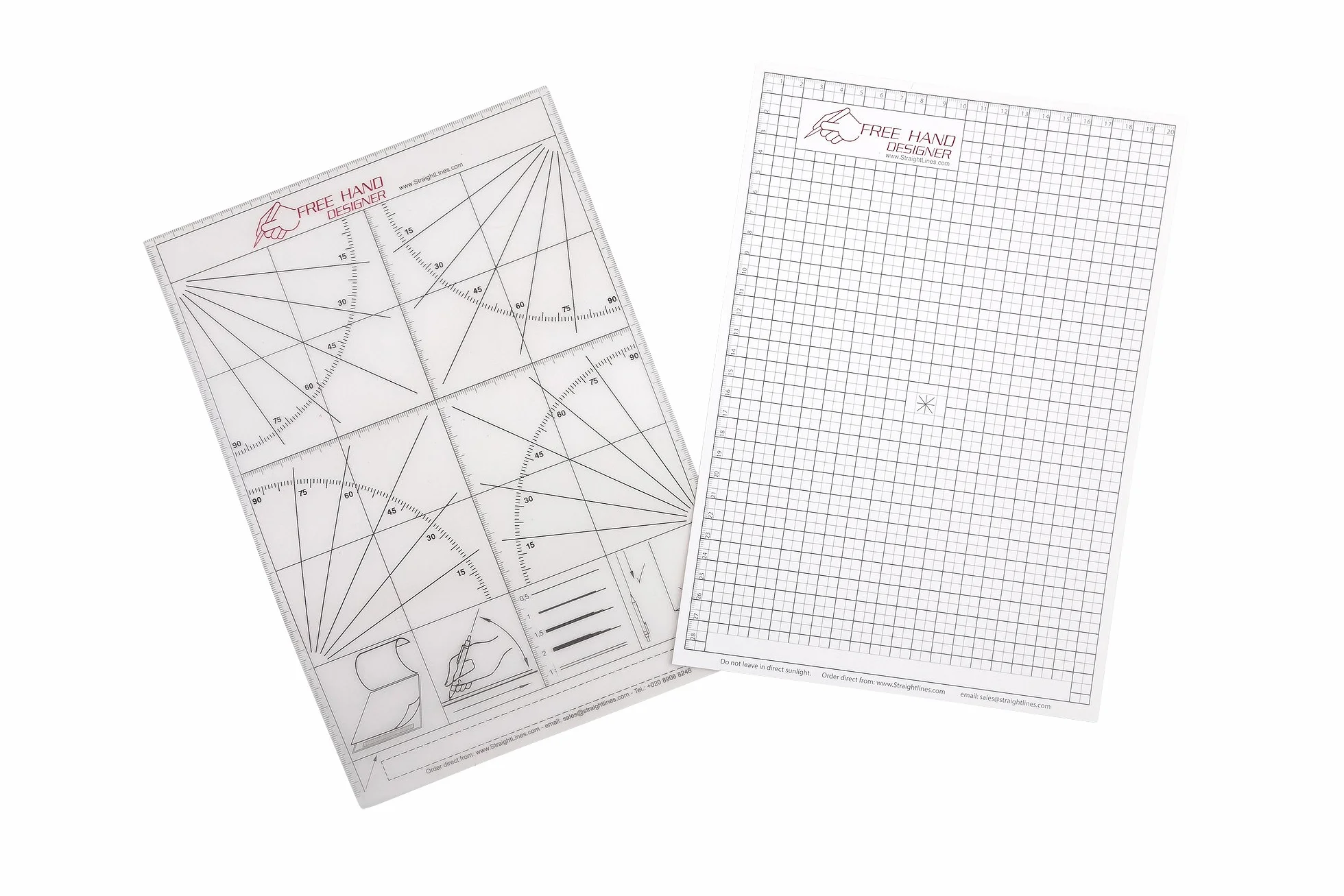 A4 Freehand Designer Foglio Griglia e Goniometro - Modelli per tracciare linee dritte e angoli precisi
