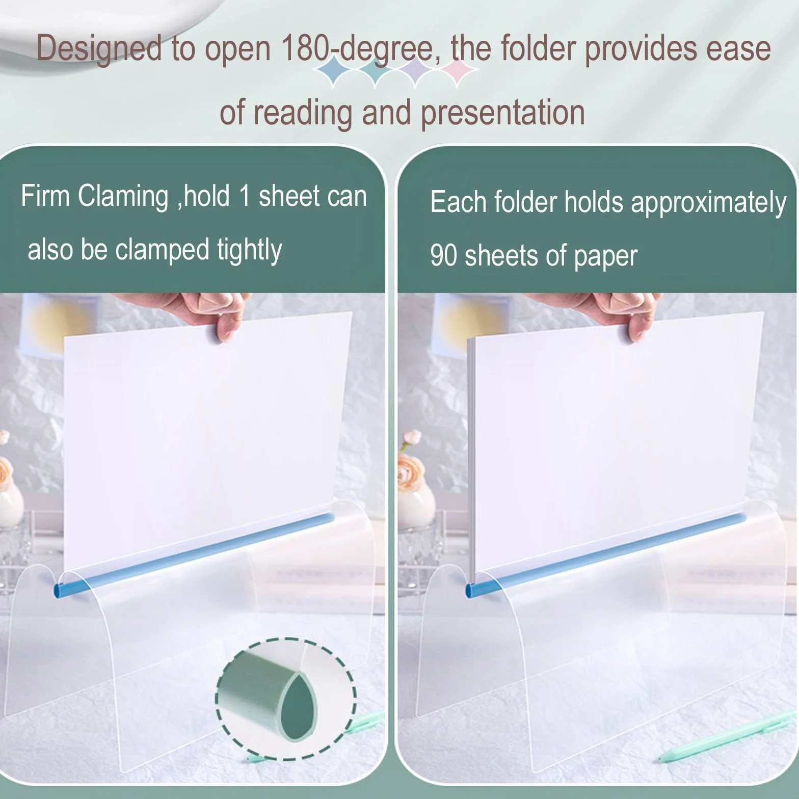 Trasparenti Copertine per Rilegatura A4 Plastica con Barra Scorrevole 10pcs