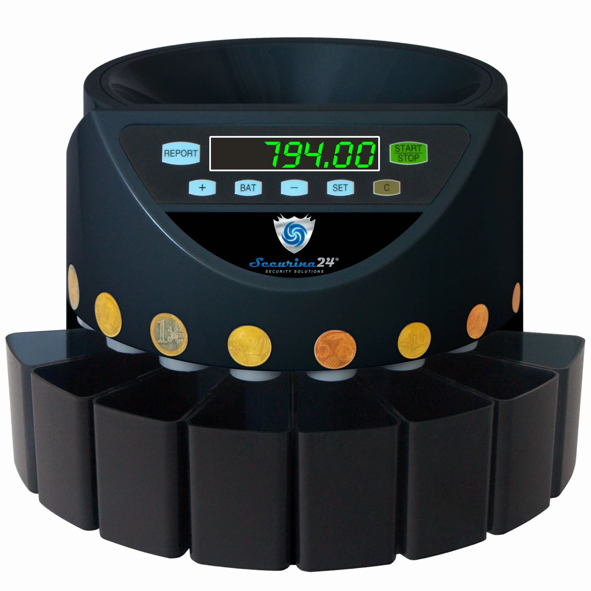 Contamonete Euro Securina24 (Nero - Blacklabel - BBB-LED)