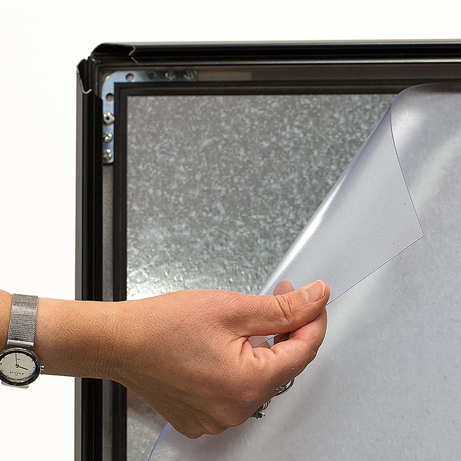 DisplayLager - Supporto per Poster, Formato A1 (Bifacciale), Alluminio, Argento, Alu-Line - Cavalletto Espositore Pubblicitario… (Nero, A1)