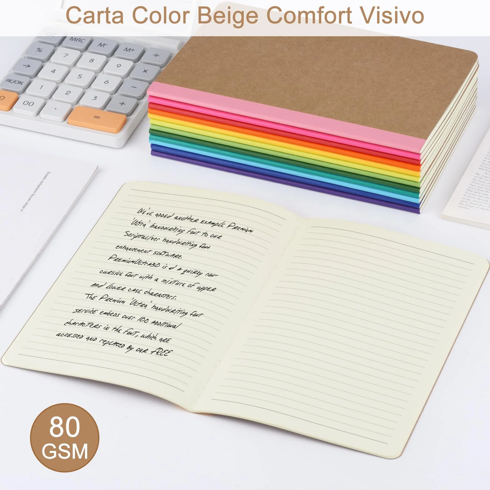 ZCZN Quaderno A5 Con Dorso Arcobaleno Vivace, 12 Pezzi, Quaderni a Righe, 30 Fogli