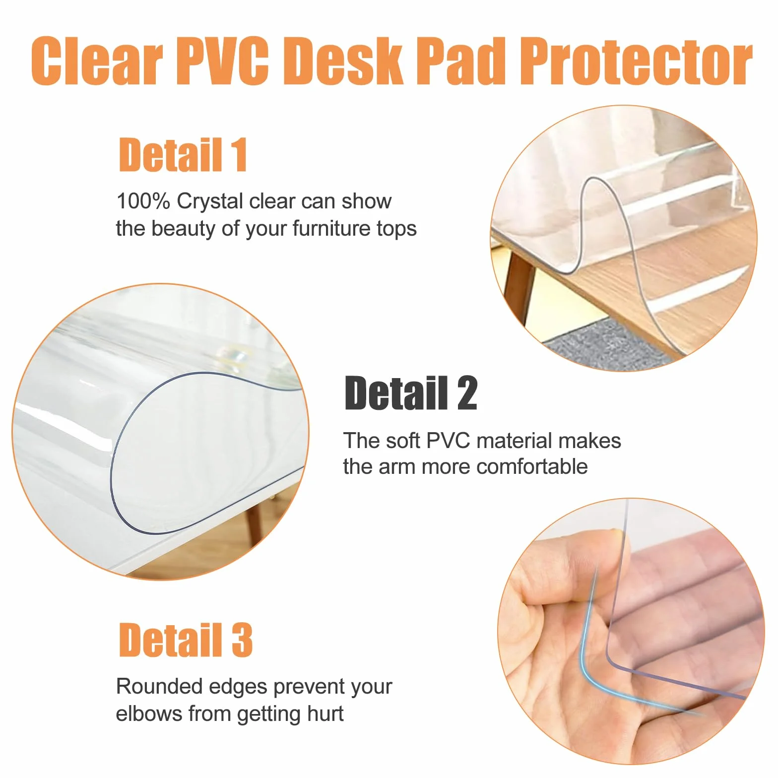 TSKDKIT Sottomano da Scrivania Trasparente in PVC, 120 × 58 cm Grande Tappetino Scrivania, Proteggi Scrivania Impermeabile Antiscivolo per Ufficio e Posto di Lavoro Anti-Scratch Proteggi Protezione