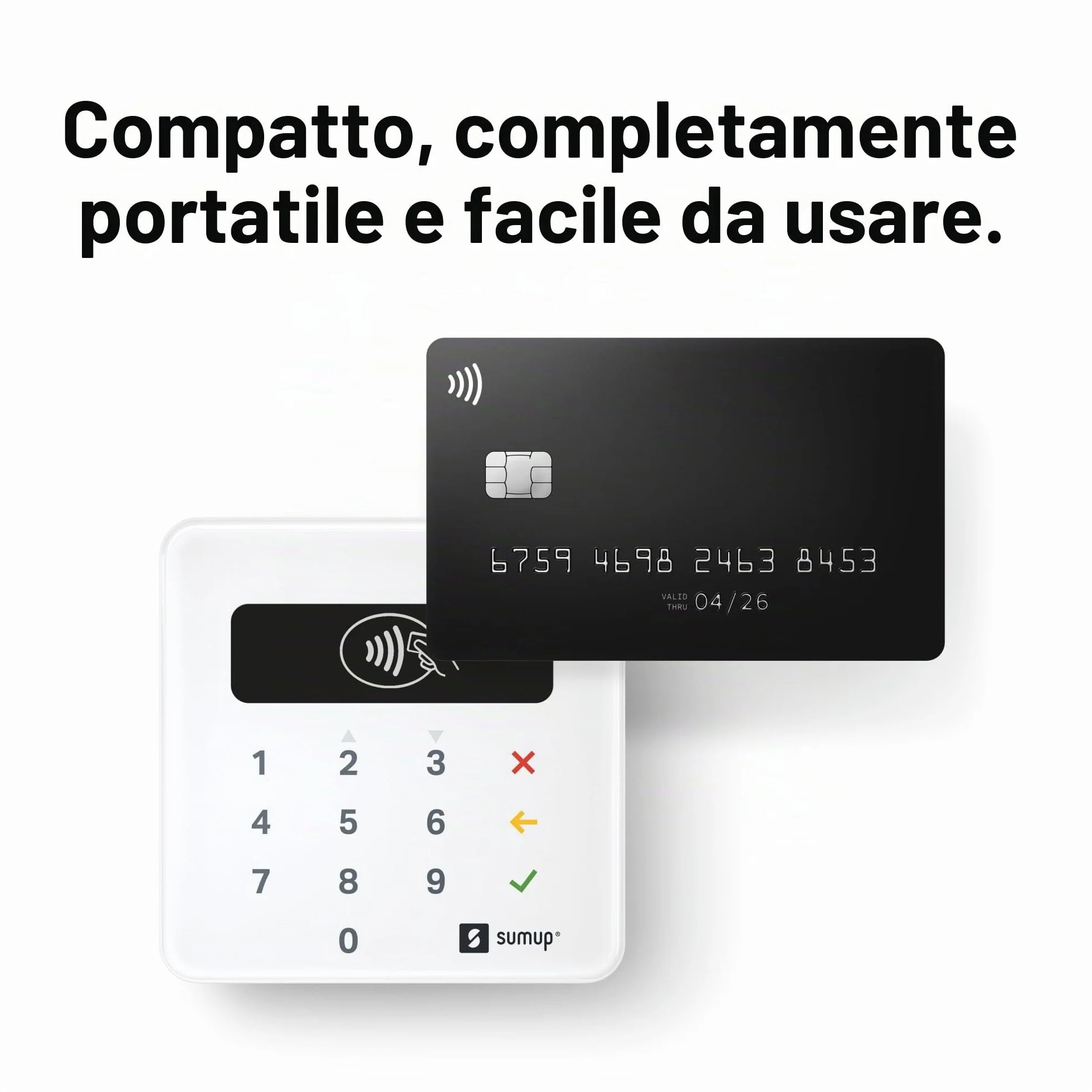 SumUp Plus Lettore di Schede Bluetooth - NFC RFID Lettore di Carte di Credito per Smartphone