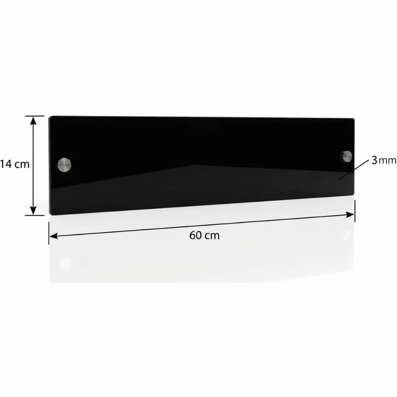 4 Fasce Battisedia Nere Acrilico 60x14 cm – Striscia Murale Antigraffio per Sedia, Salvaparete Nero Rigido 3 mm, Salvamuro Pareti per Sedie Sale D'Attesa, Uffici e Casa (4, 60x14)