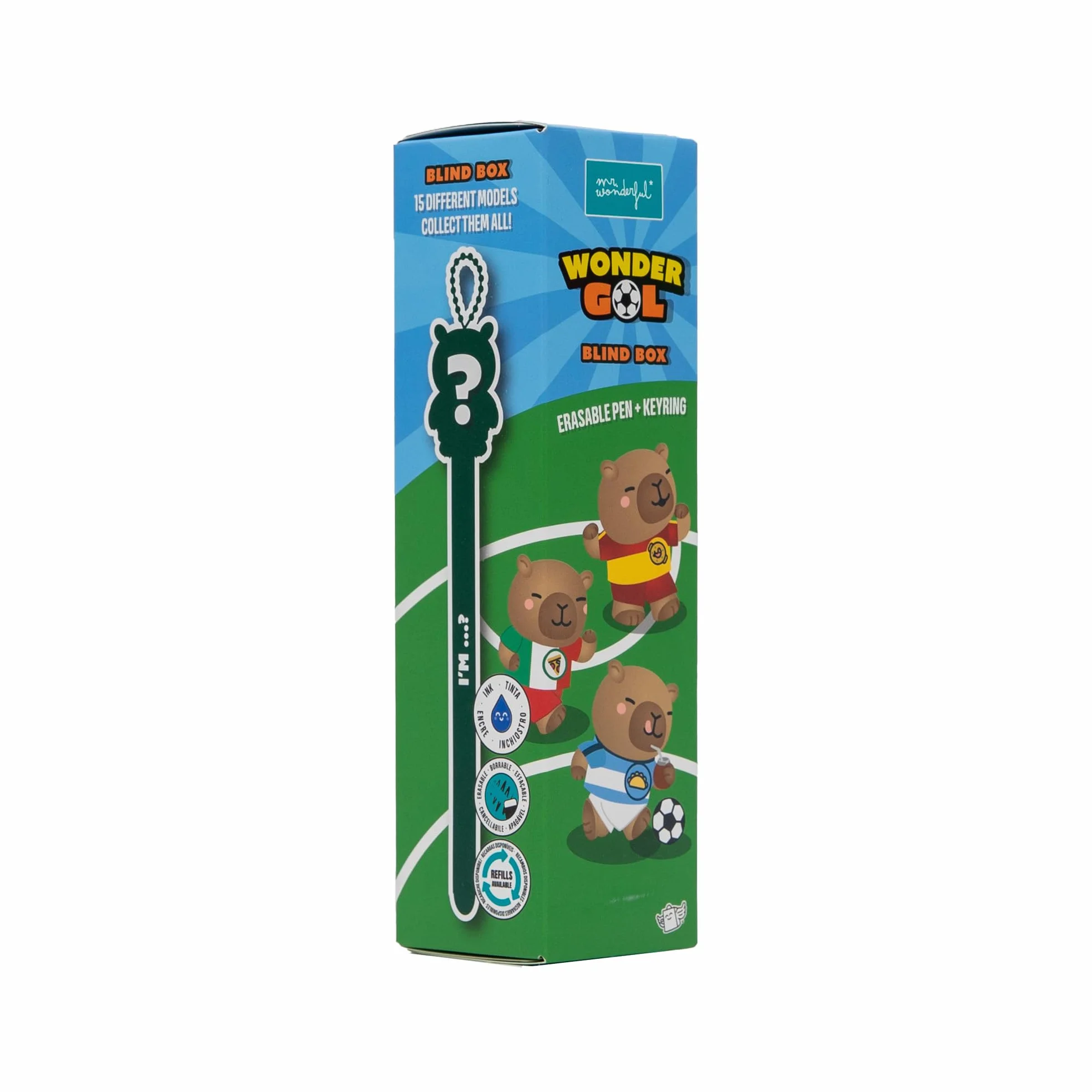 Wonder Gol Blind Box Penna Cancellabile Sorpresa Portachiavi Capibara Penne Collezionabili Inchiostro Blu