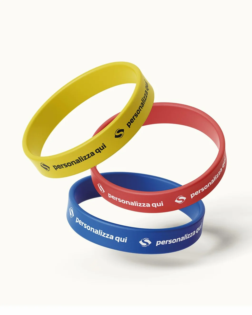Braccialetti in silicone personalizzabili 200x12x2 mm, serigrafia, 8 colori