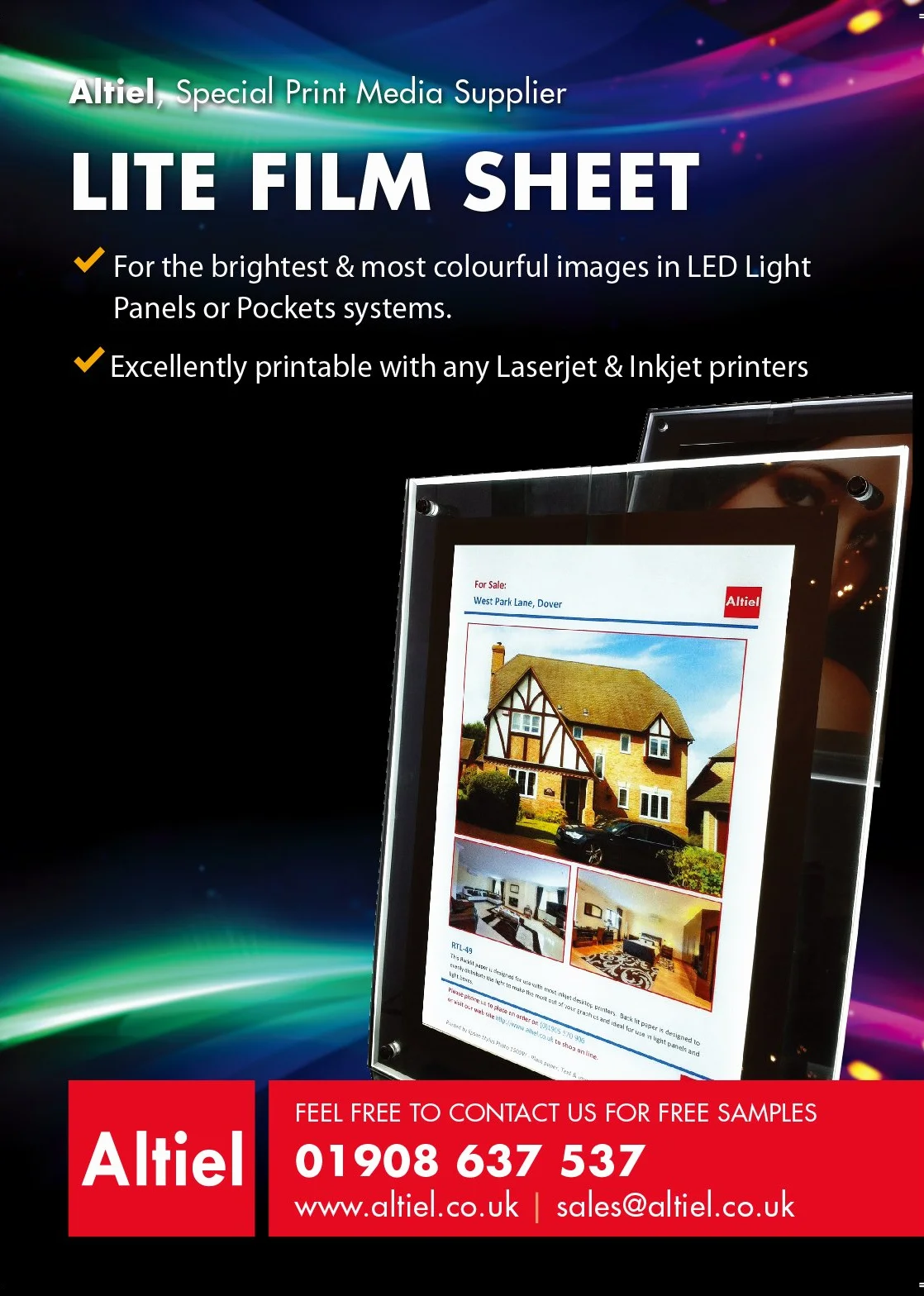 Carta retroilluminata Lite Film A3 10 fogli per LED Light Panel Lightbox