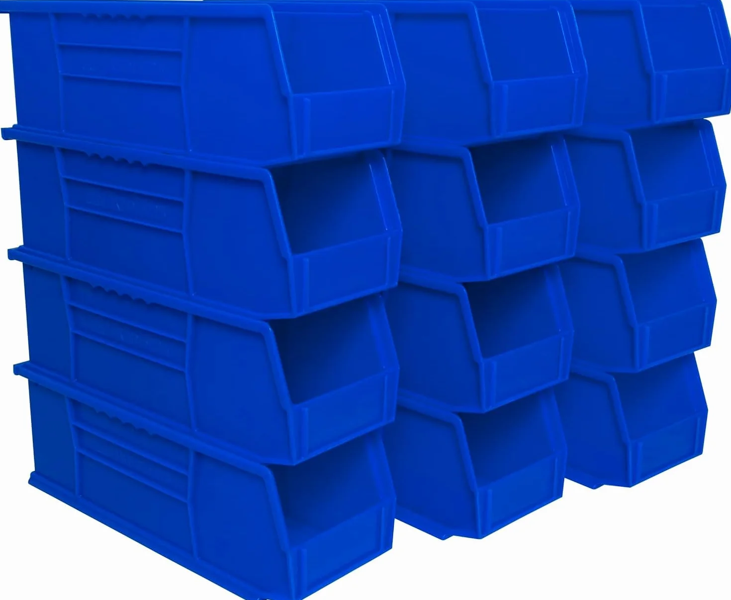 Akro-Mils 30234 AkroBins Contenitori di Stoccaggio in Plastica Impilabili 38,1 cm x 12,7 cm x 12,7 cm Blu Confezione da 12