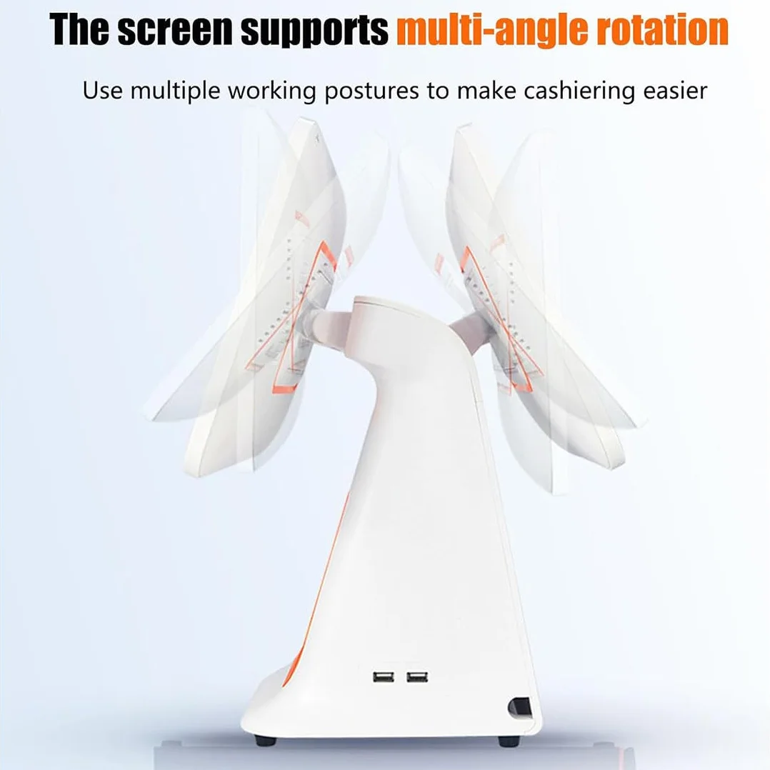 Sistemi Pos per Pc con Touch Screen da 15,6 Pollici, Sistemi Pos con Registratore di Cassa Touch Screen Intelligente Tutto in Uno, CPU-i5 8G + 128G per Ristoranti Aziendali Black