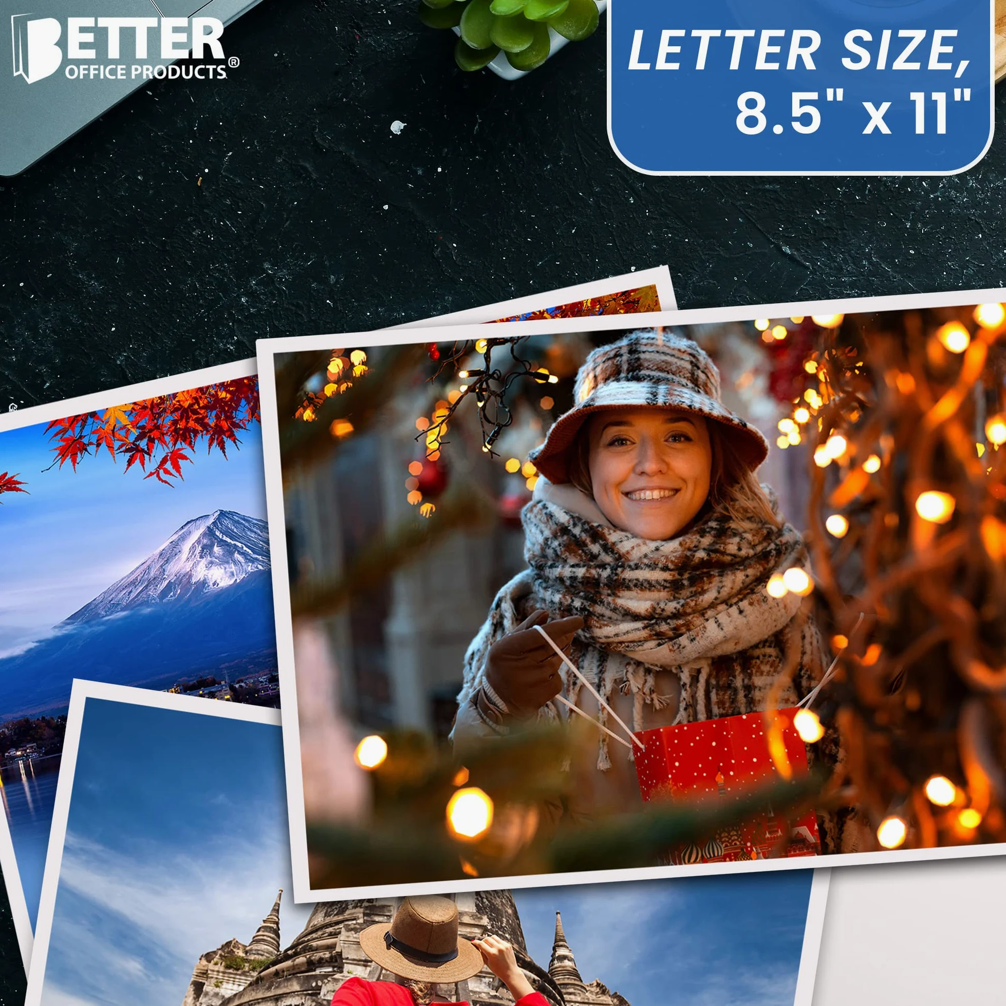 Better Office Products Carta fotografica lucida, 21,9 x 27,9 cm, 100 fogli, 200 g/m², formato lettera, confezione da 100