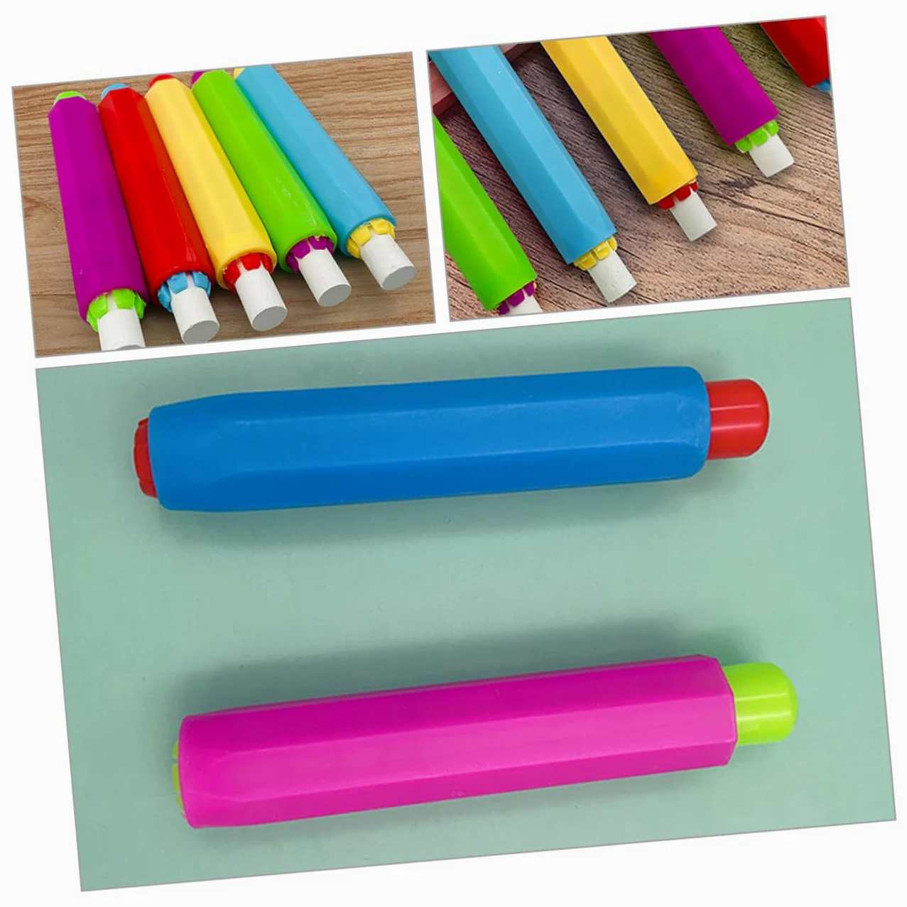 Lurrose 5 Set Portagesso Clip Per Gessetti Solubili Per Scuole Uffici E Insegnanti Gessetti E Previene Rotture 25 Pezzi*5