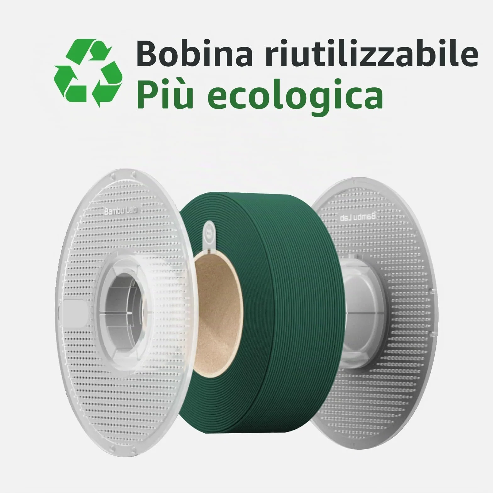 Bambu Lab Filamento PLA per Stampante 3D 1,75 mm Precisione Dimensionale +/- 0,03 mm Stampa Rapida RFID