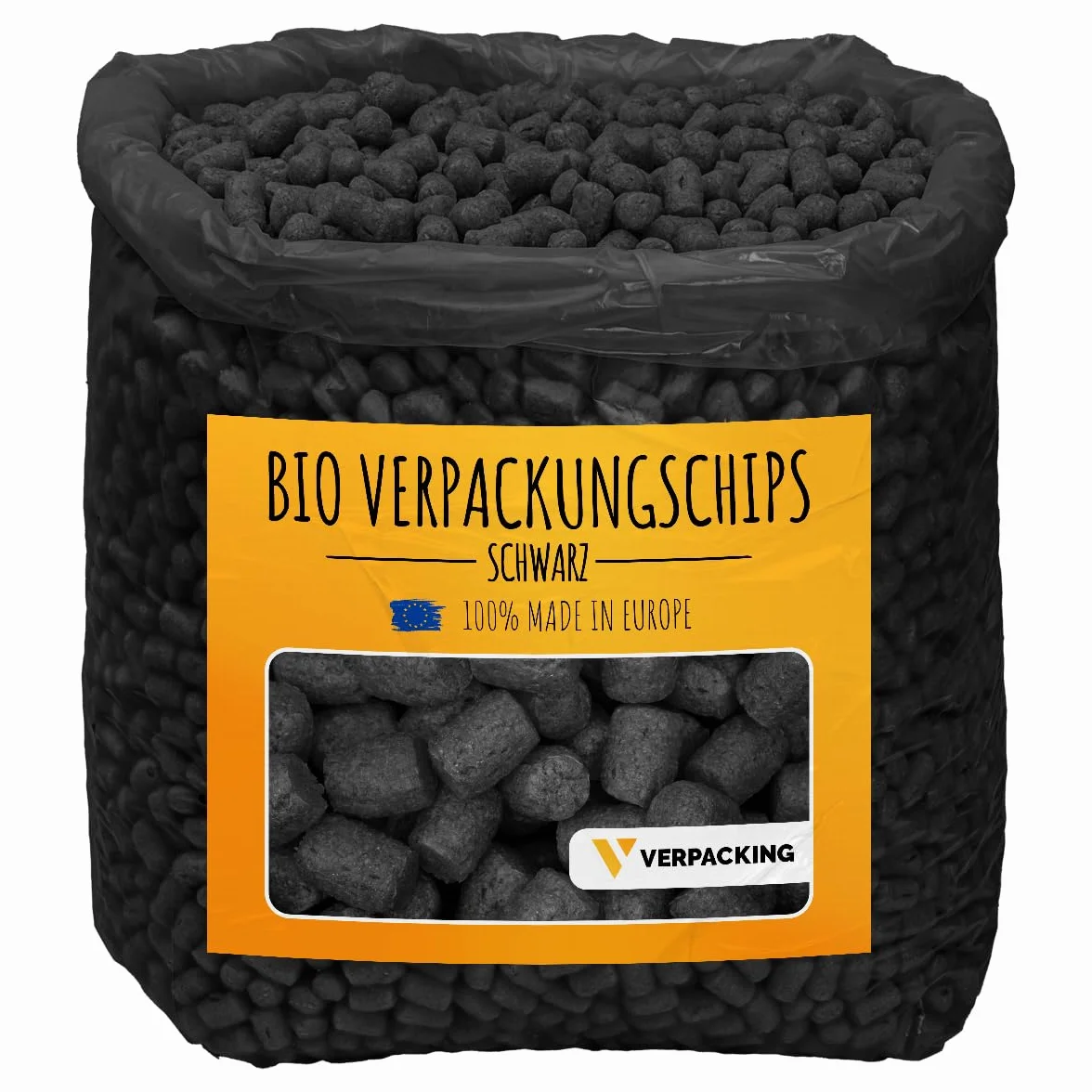verpacking chips da imballaggio BIO in amido di mais [colore e quantità a scelta] materiale di riempimento per pacchi 25 litri - nero