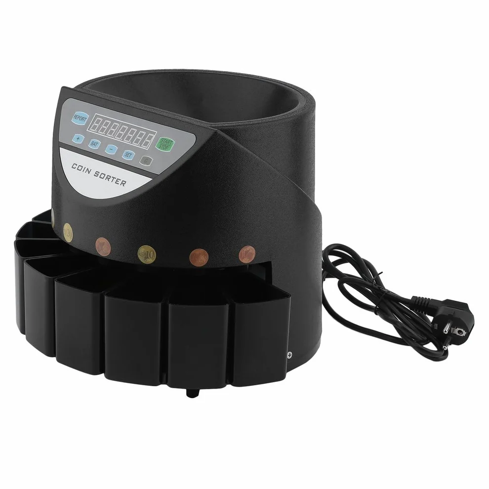 yesper Conta Monete muenzzaehl macchina monete sortierer monete Euro soldi macchina contasoldi Coin Counter Sorter 300 pezzi/min Nero
