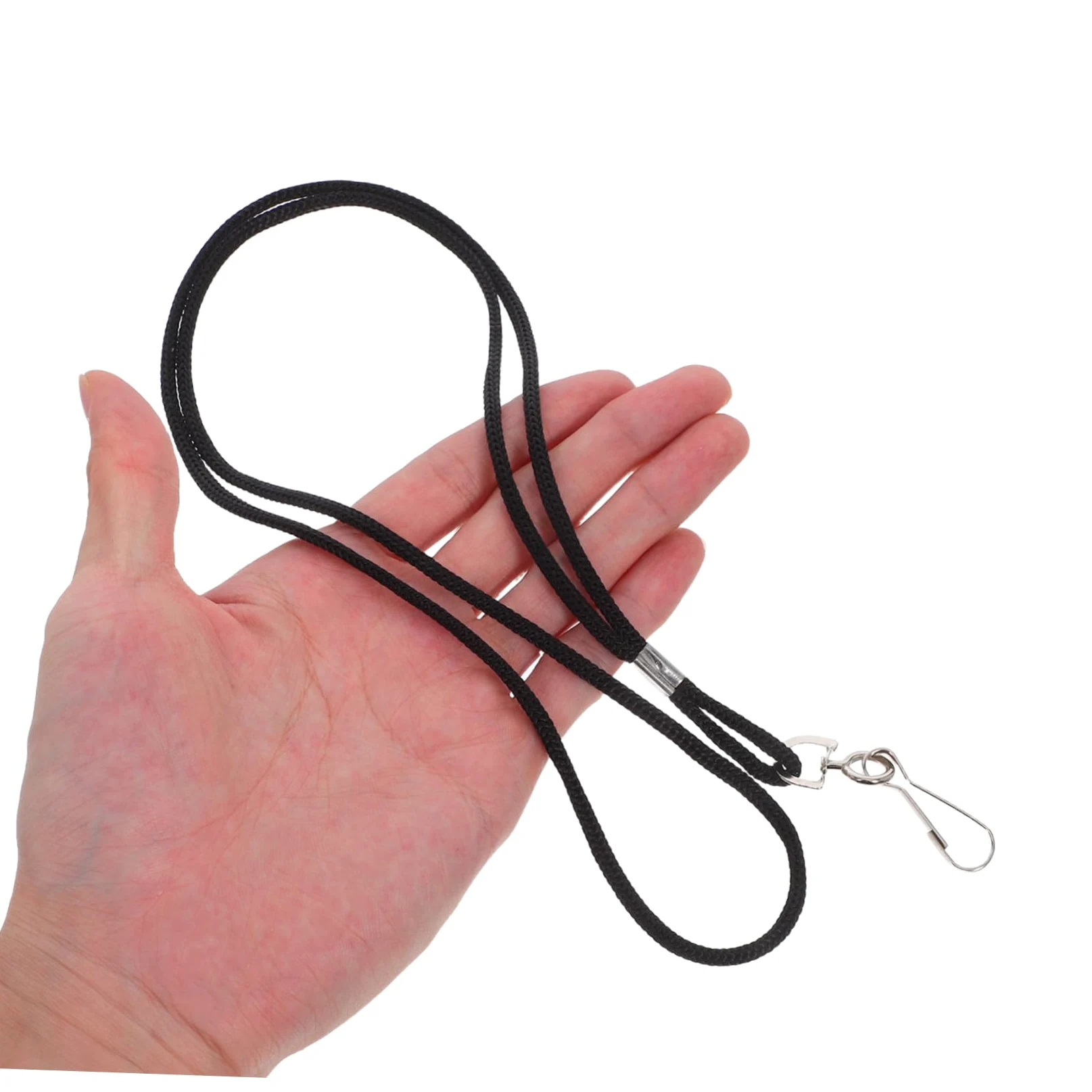 Cordino Porta Badge da Collo Nero 100 Pezzi in Poliestere e Ferro | Sgancio Rapido con Fibbia Staccabile, per Badge e Tessere, Uso Scuola e Fabbrica