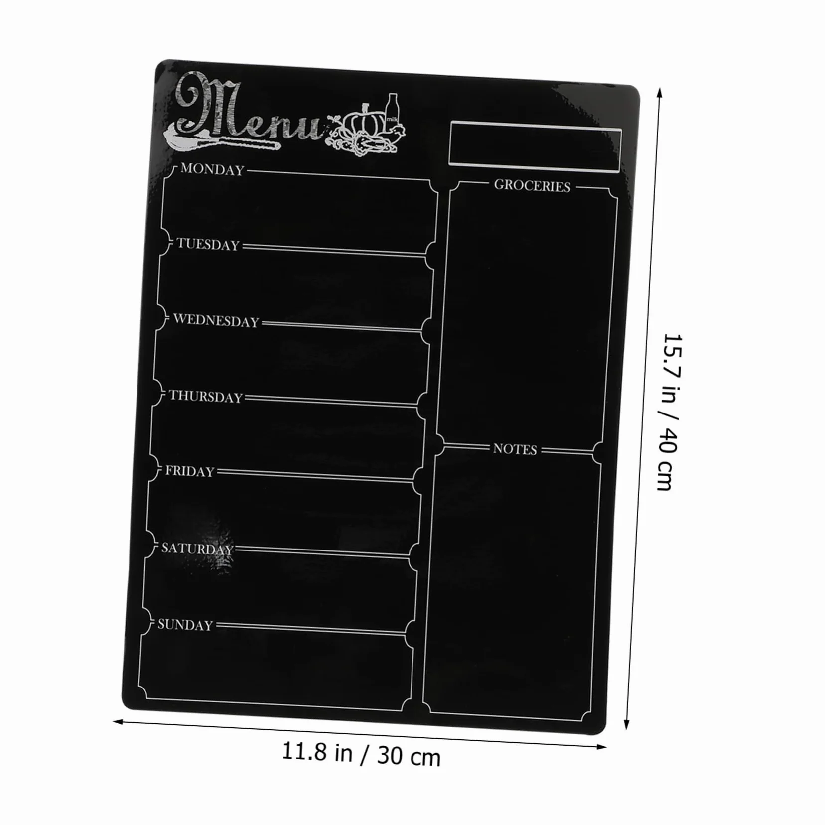 Operitacx Lavagna Magnetica per Frigorifero Nero in Pvc Riutilizzabile e Cancellabile, Organizer Calendario e Memo per Superficie Liscia come Frigorifero