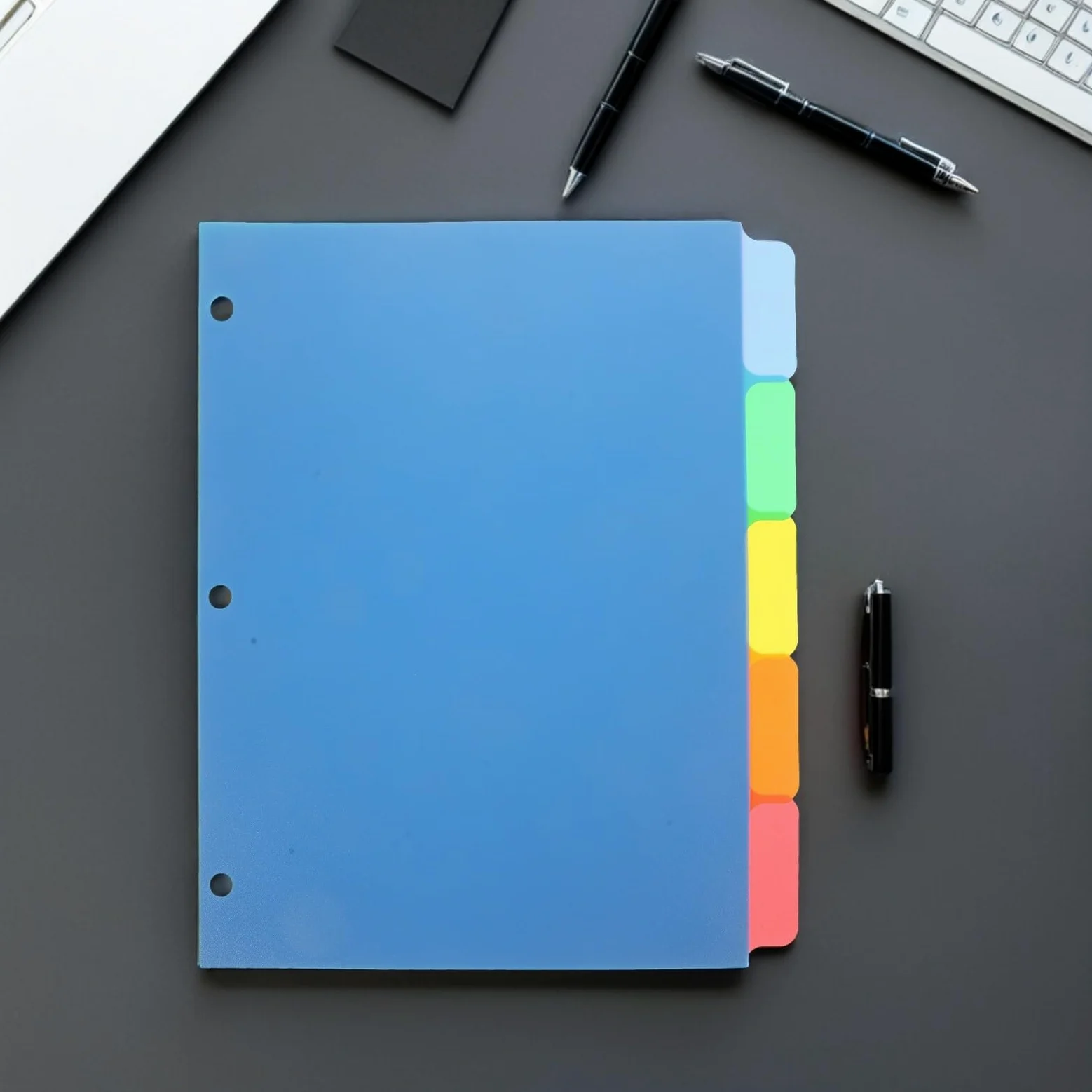 DOITOOL 20pezzi Divisori in Plastica Colorati per Raccoglitori con Linguetta Vuota per Scrivere sulla Pagina Riutilizzabili per Quaderni ad Anelli Anelli per Ufficio Casa e Scuola