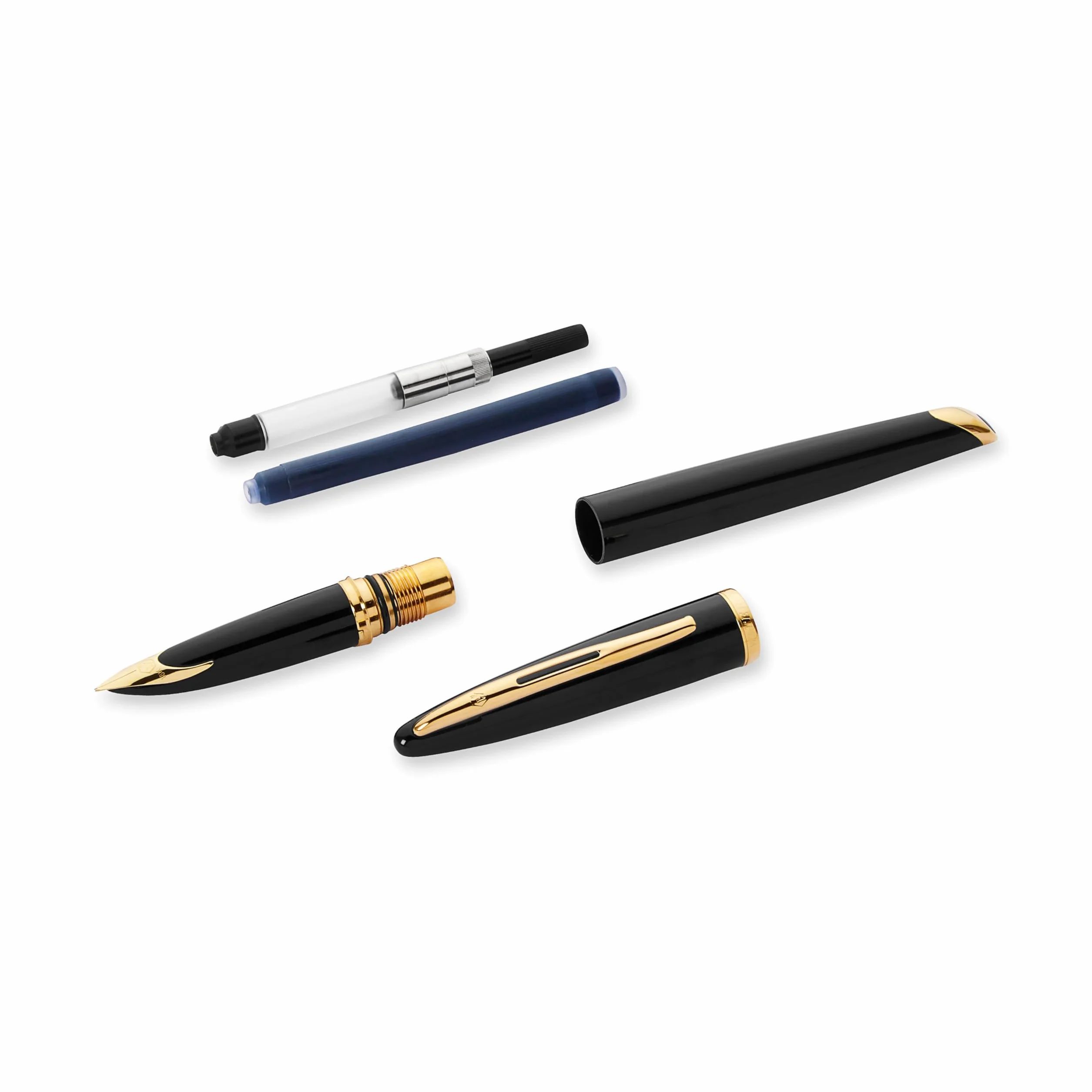 Waterman Carène: Penna Stilografica Lacca Nera GT, Pennino Fine