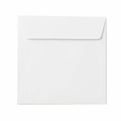 100 Buste quadrate, buste, buste formato 155 X 155 mm con strisce adesive – Colore: Bianco, 120 G