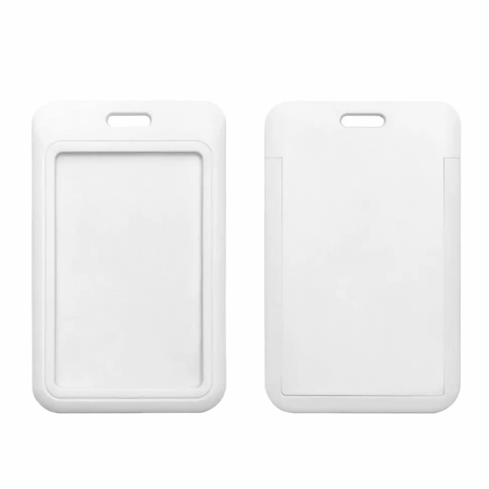 Porta badge scorrevole in plastica, 100 pezzi, porta badge, porta badge per pass bus, porta carte di credito (nero)