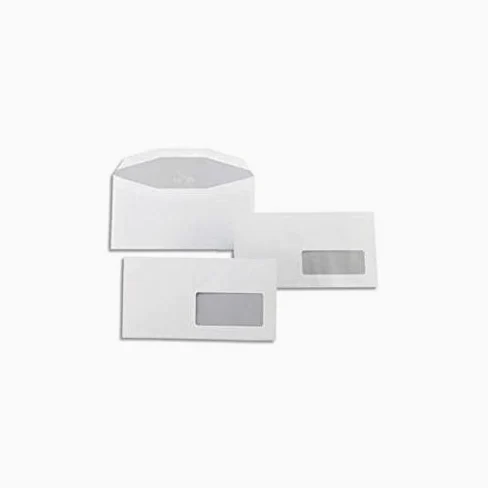 Confezione da 500 buste con linguetta trapezoidale bianche C5 162 x 229 80 g/m² gommate