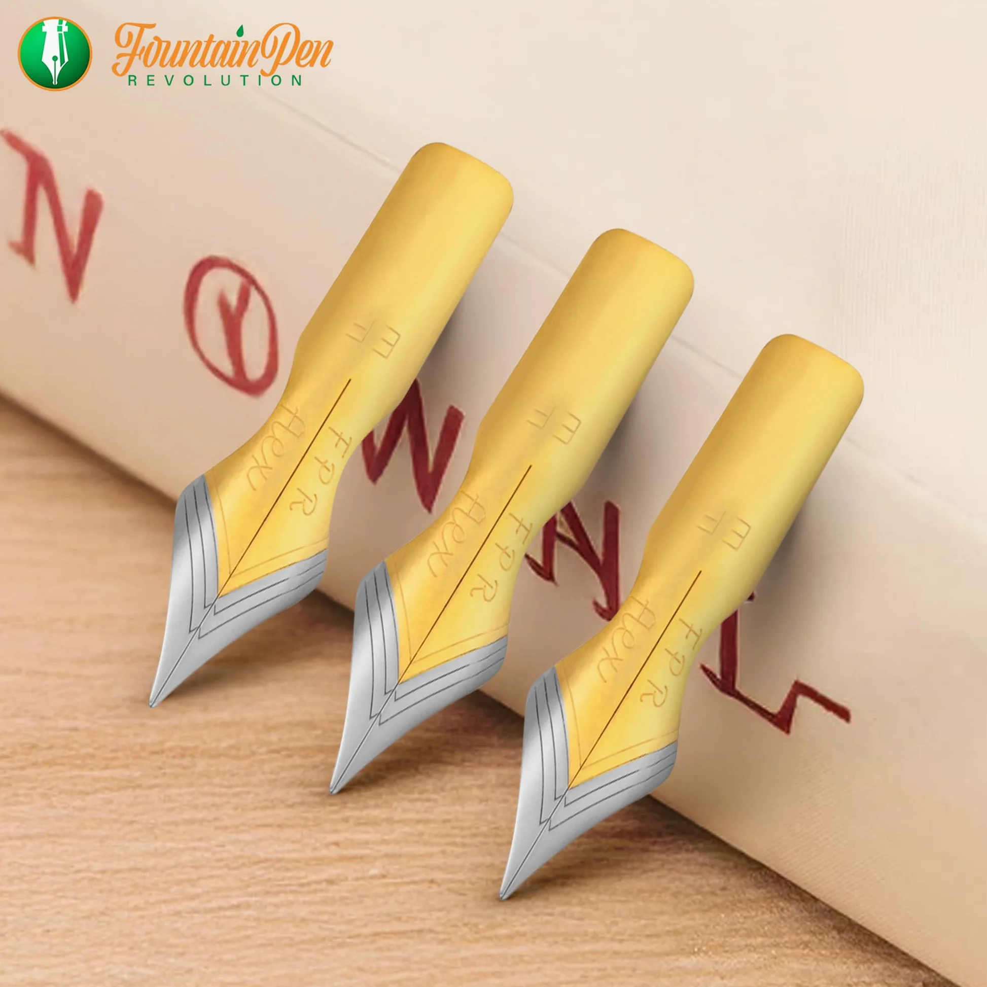 FPR #6 Due toni EF Ultra Flex – Pennini per penna stilografica personalizzati con tocco ultra flessibile – Punta flessibile in acciaio inossidabile liscio – Pennini da calligrafia extra sottili per