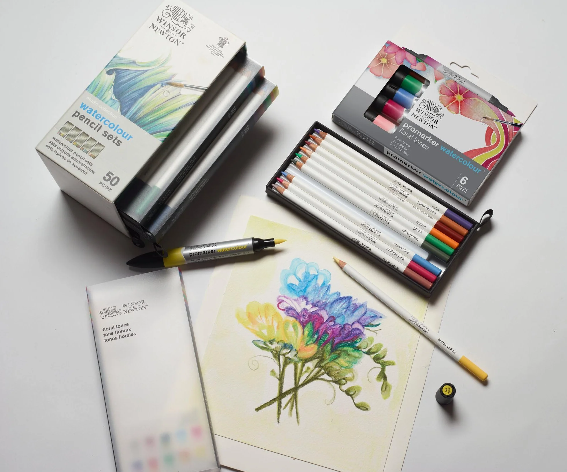 Winsor & Newton Studio Collection - Set di 50 matite acquerellabili in astuccio, 50 colori vivaci in astuccio metallico, infrangibili, matite colorate per adulti e artisti