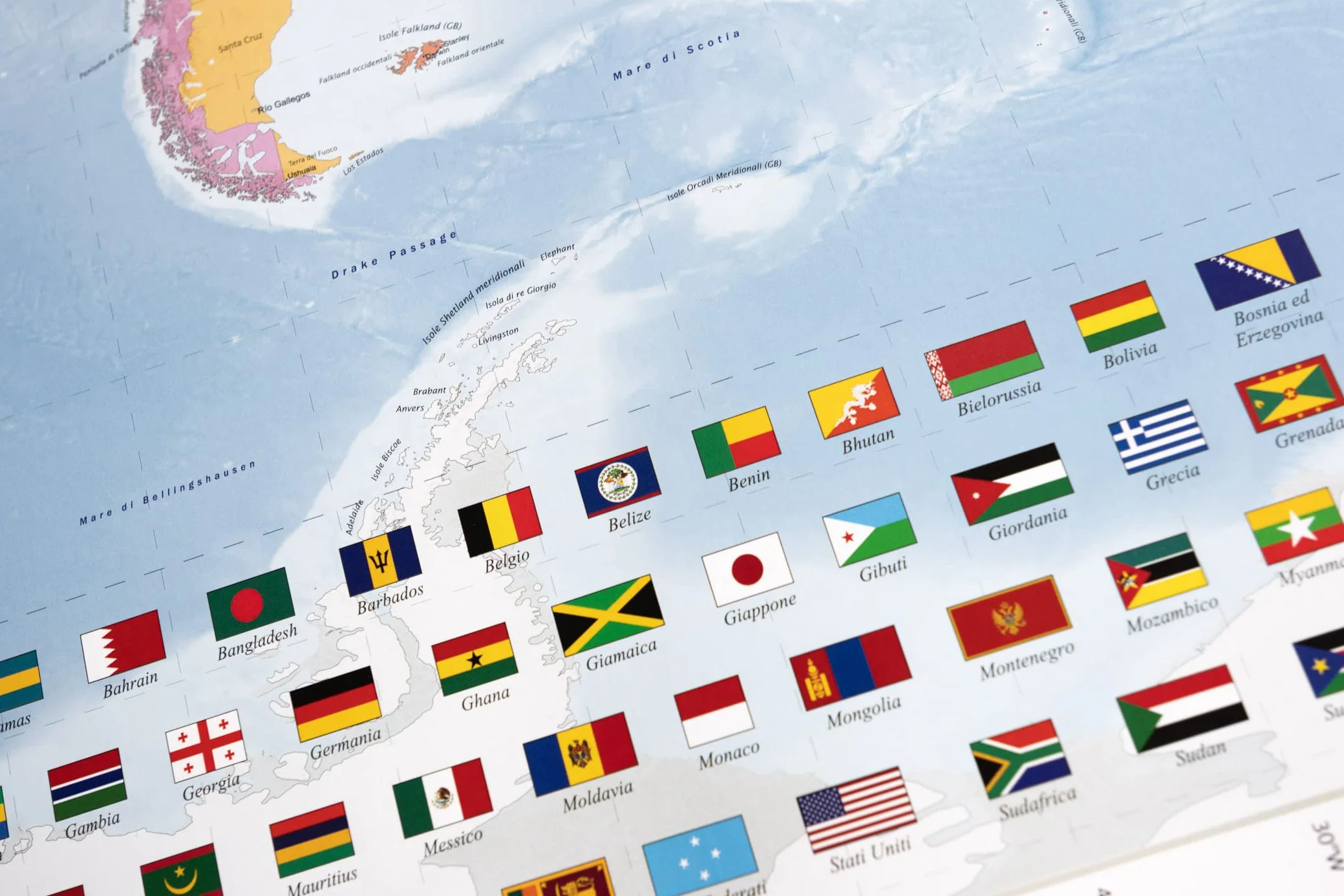 GeoMetro Mappa del mondo in italiano 140 x 100 cm plastificata scrivibile e cancellabile